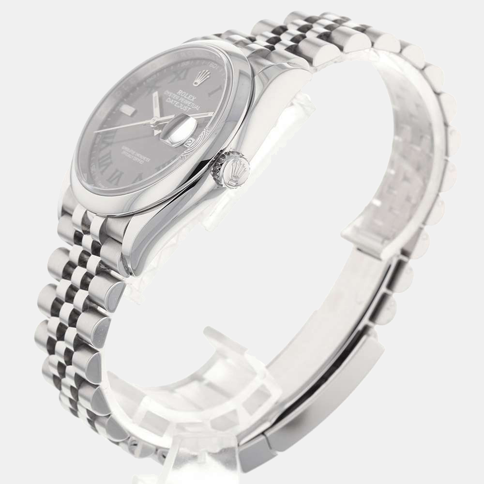

Rolex Grey Stainless Steel Datejust 126200 Automatic Men's Wristwatch 36 mm