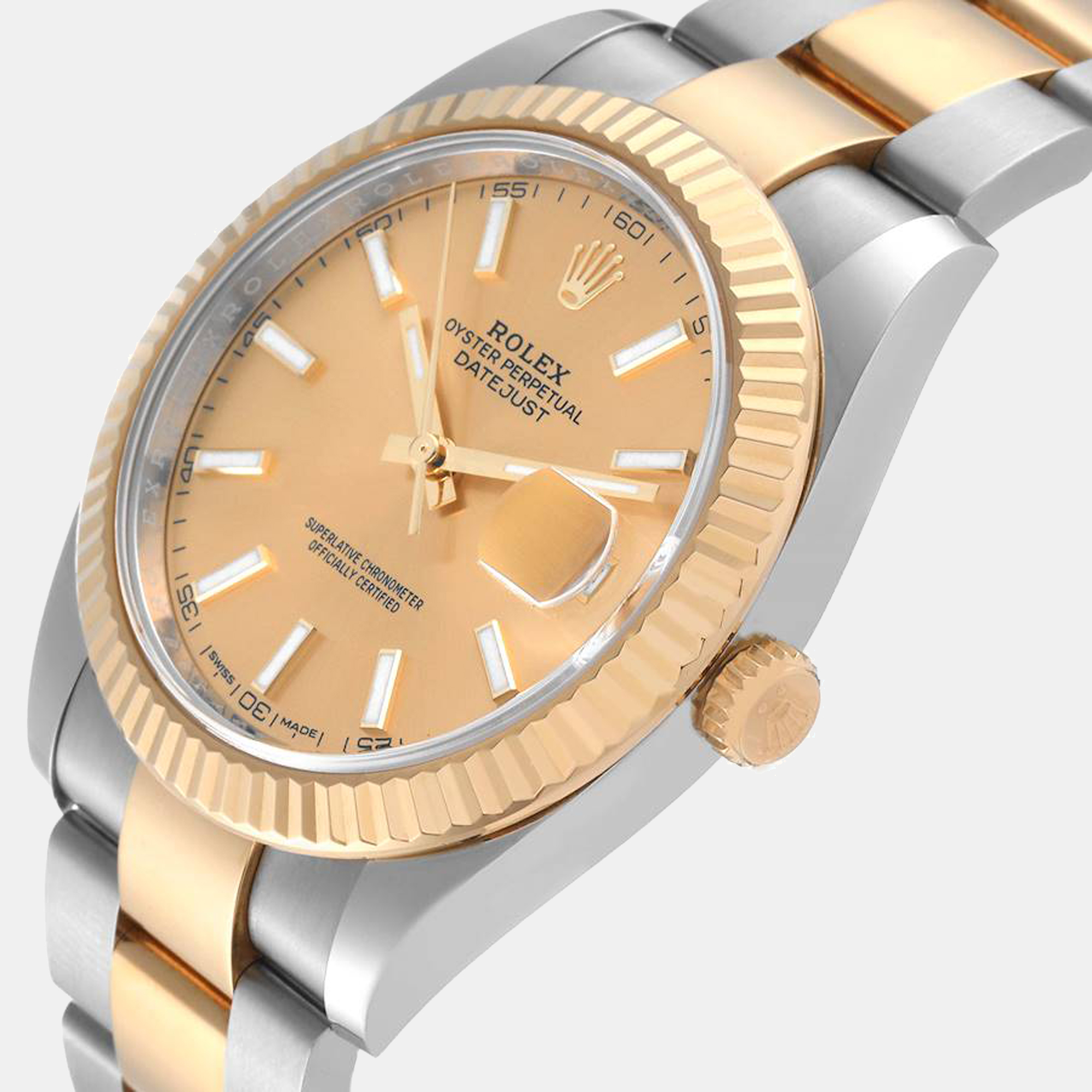 

Rolex Champagne 18K Yellow Gold And Stainless Steel Datejust 126333 Men's Wristwatch 41 mm