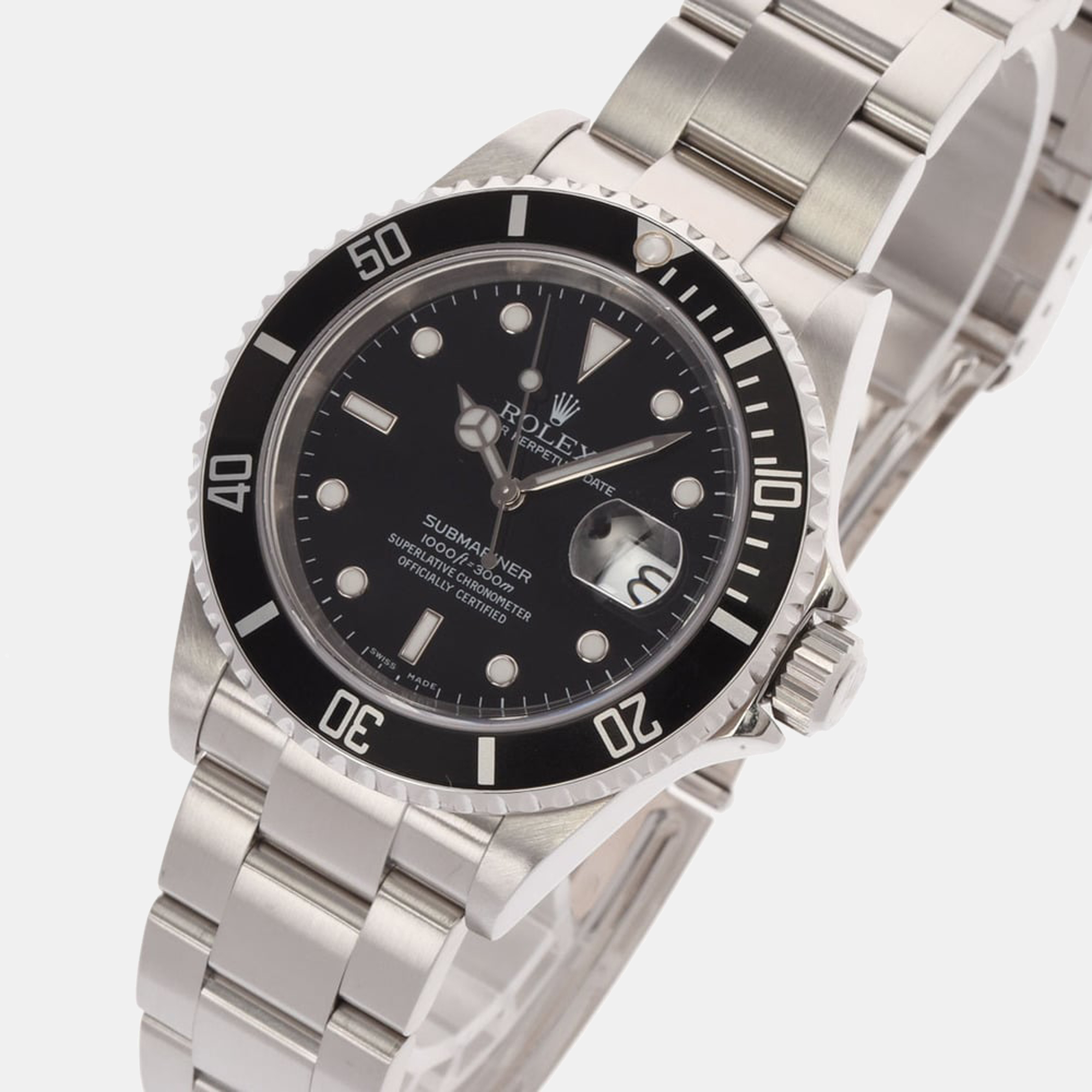 

Rolex Black Stainless Steel Submariner 16610 Men's Wristwatch 40 mm
