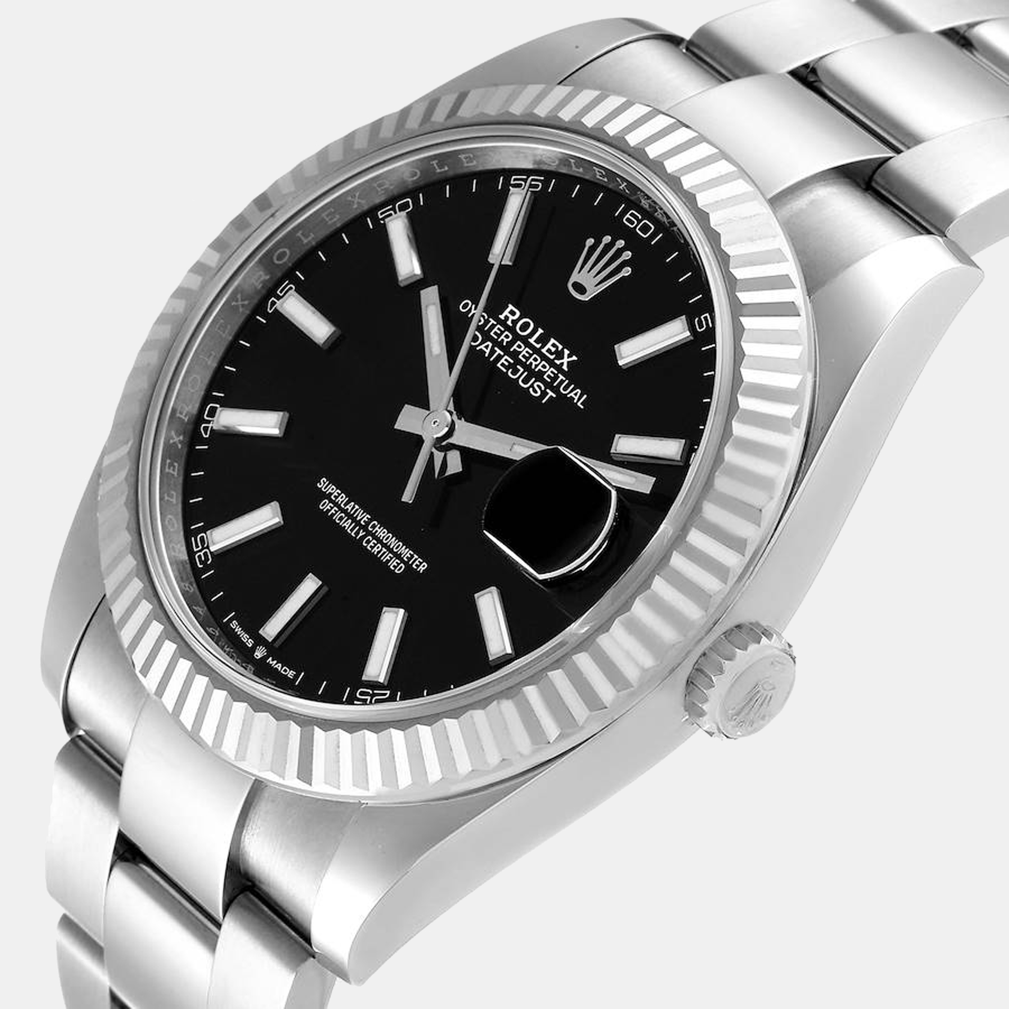 

Rolex Black Stainless Steel Datejust 126334 Men's Wristwatch 41 mm