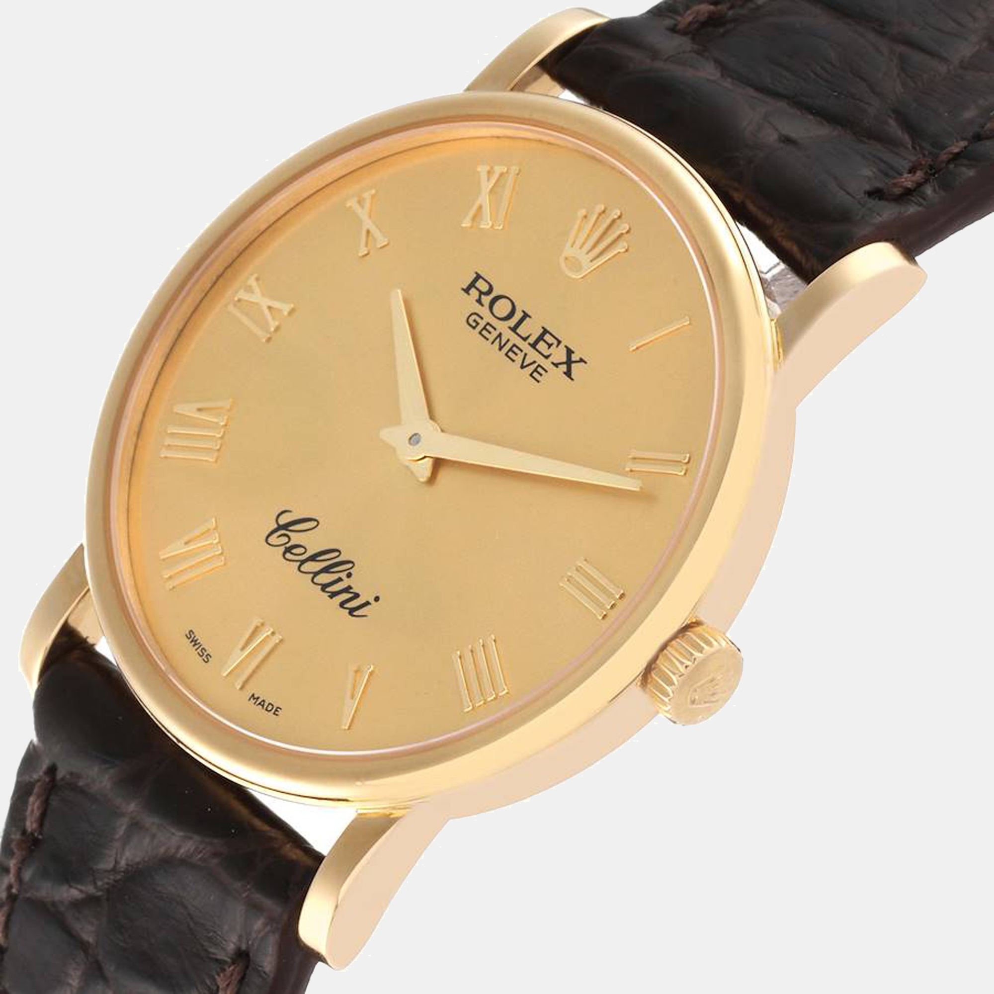 

Rolex Champagne 18K Yellow Gold Cellini 5115 Men's Wristwatch 32 mm