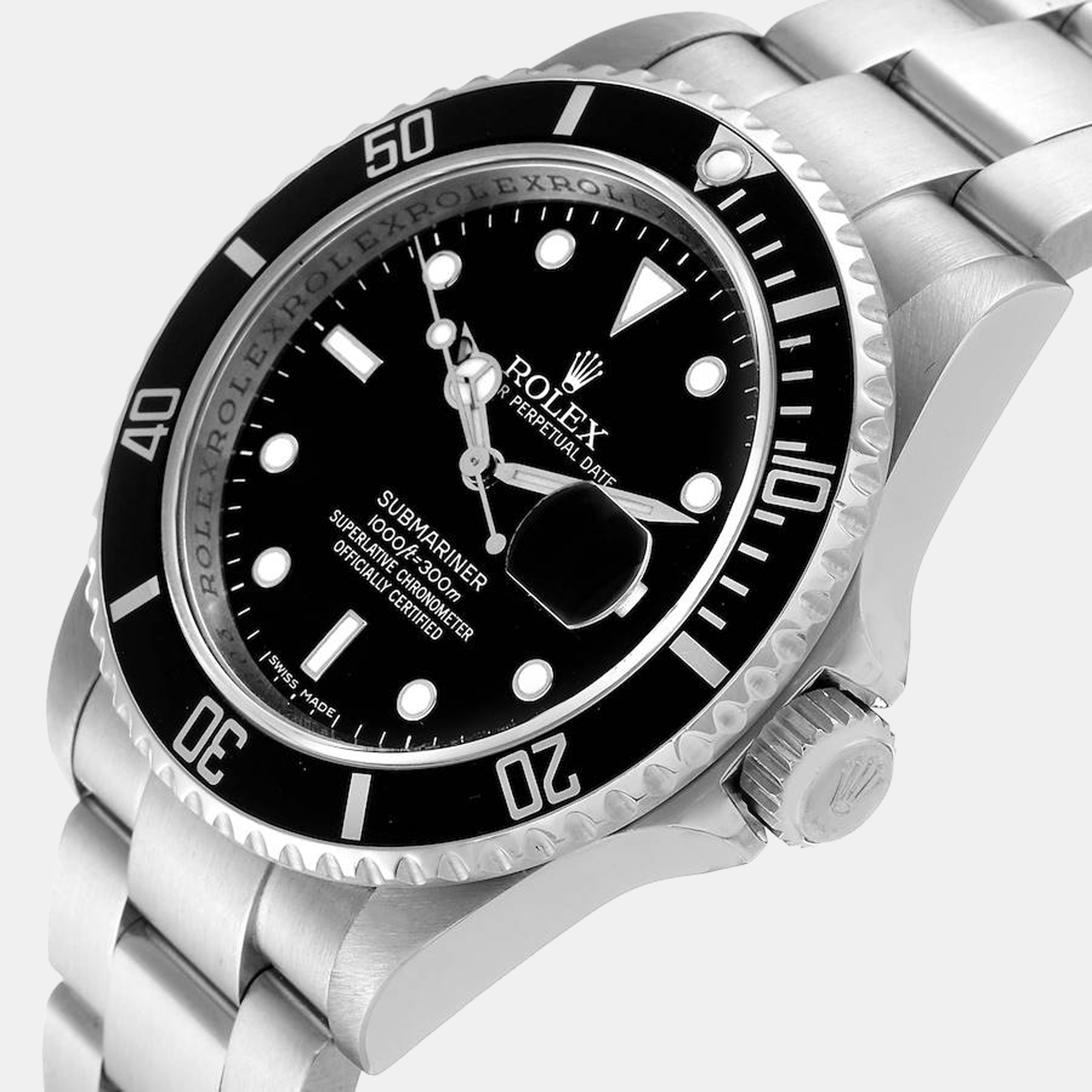 

Rolex Black Stainless Steel Submariner 16610 Men's Wristwatch 40 mm