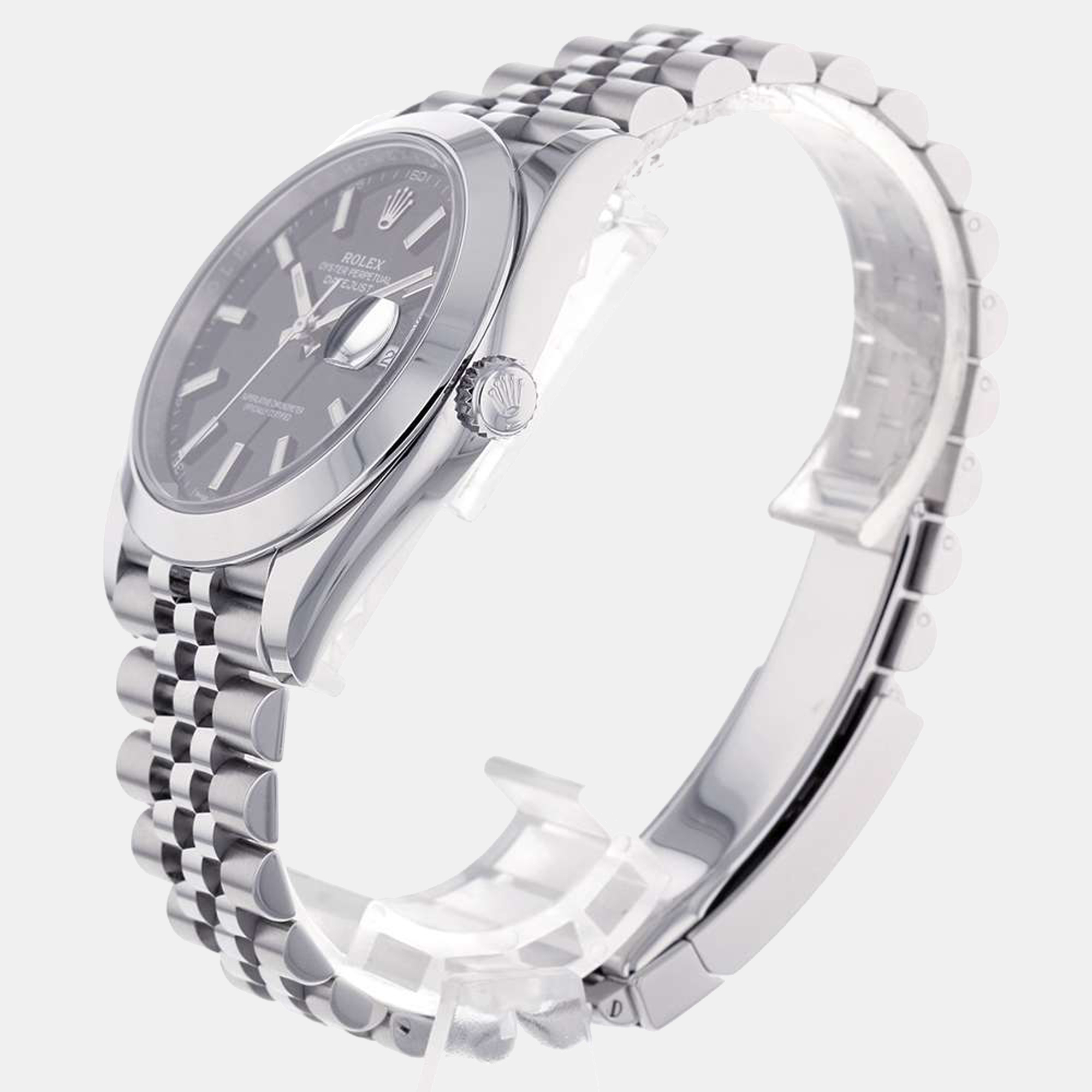 

Rolex Black Stainless Steel Datejust 126300 Men's Wristwatch 41 mm