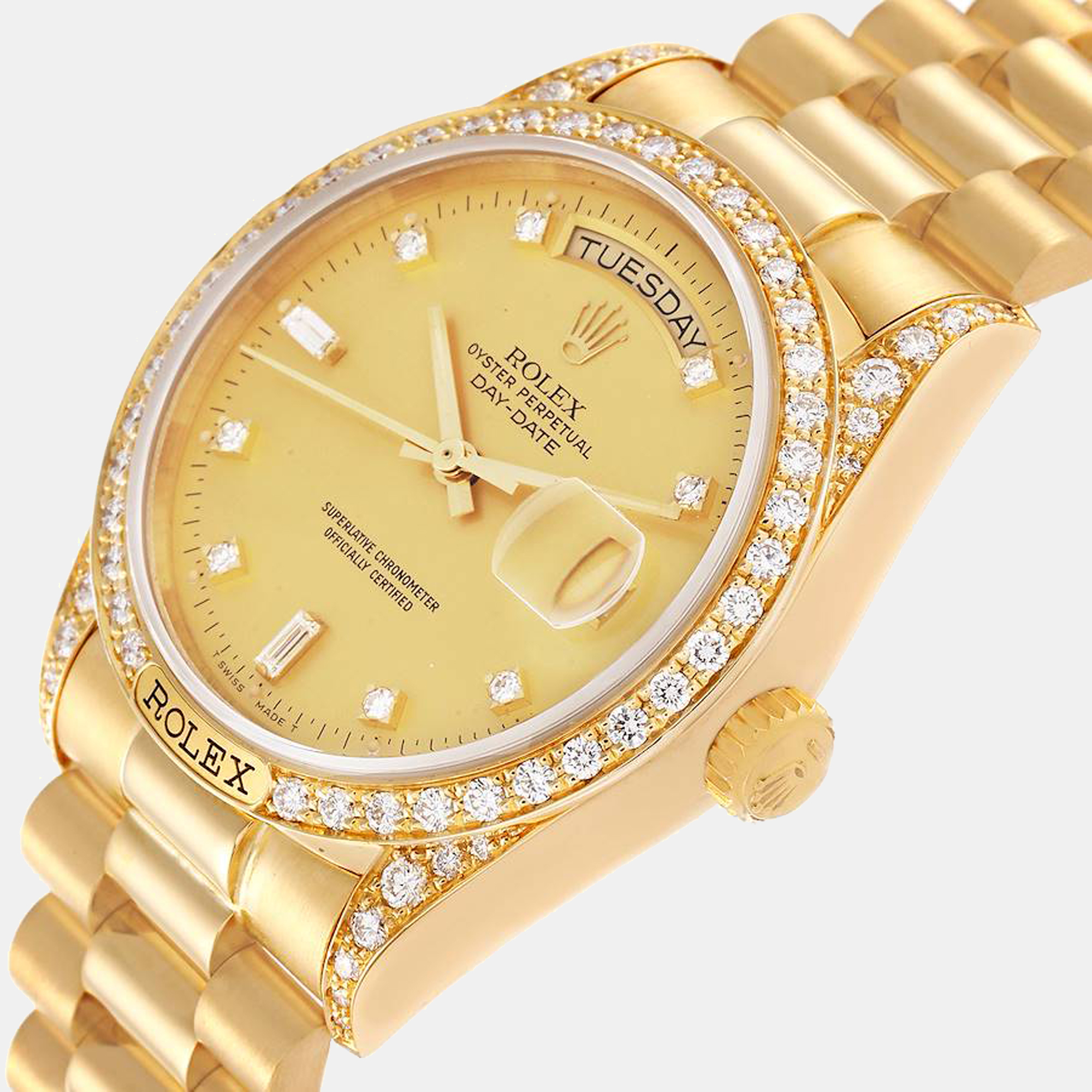 

Rolex President Day-Date 18k Yellow Gold Diamond Men's Watch 18138
