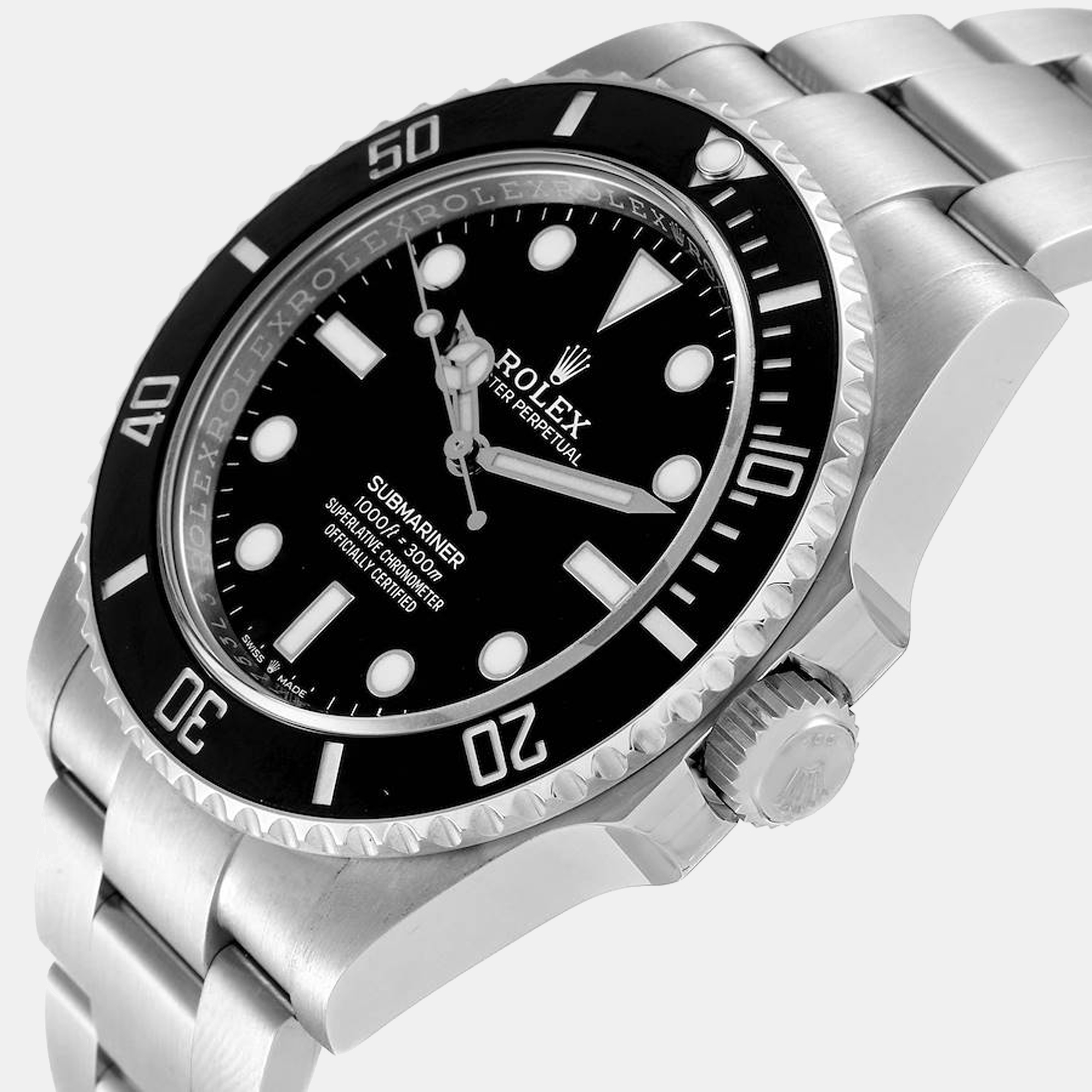 

Rolex Black Stainless Steel Submariner 124060 Men's Wristwatch 41 mm