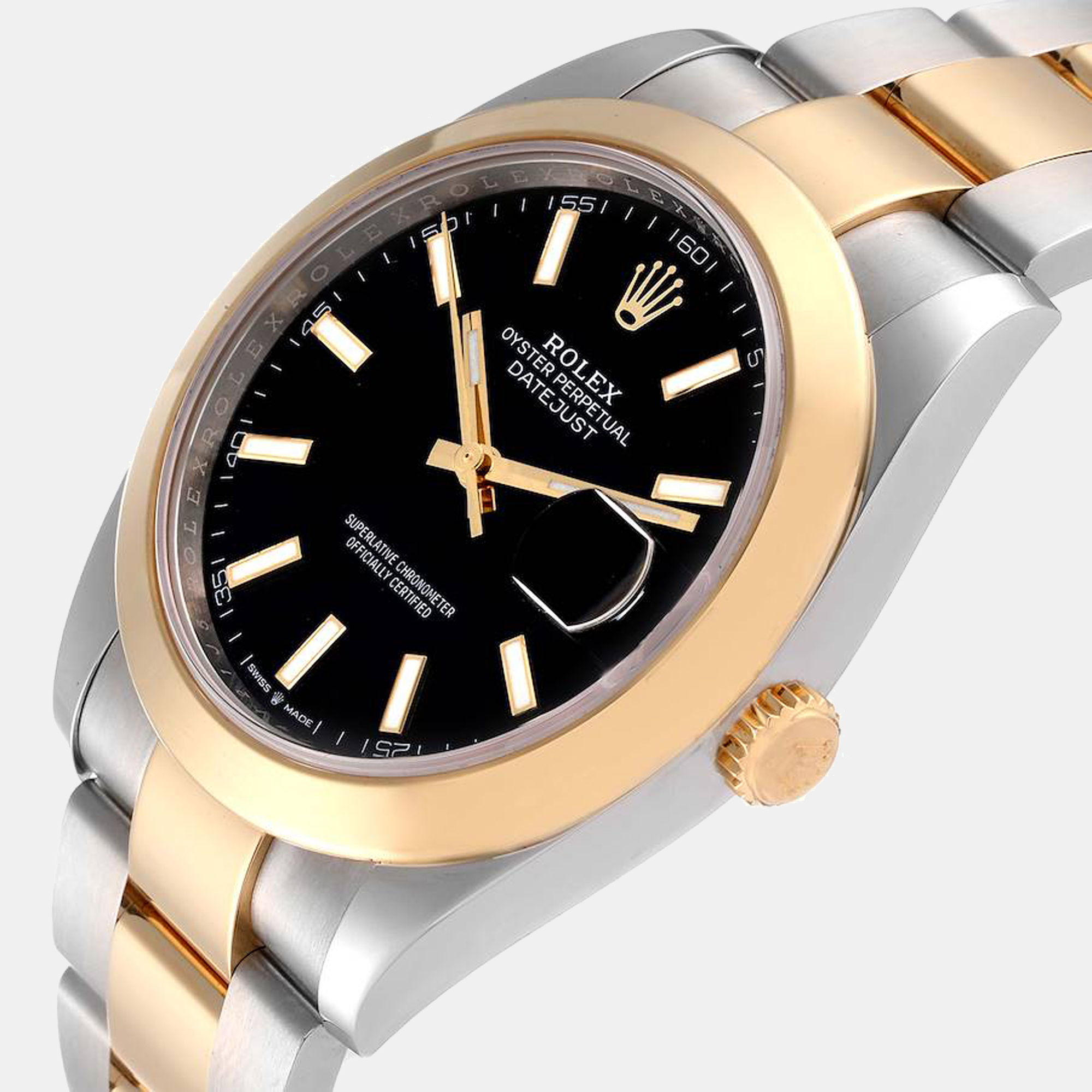 

Rolex Black 18k Yellow Gold And Stainless Steel Datejust 126303 Men's Wristwatch 41 mm