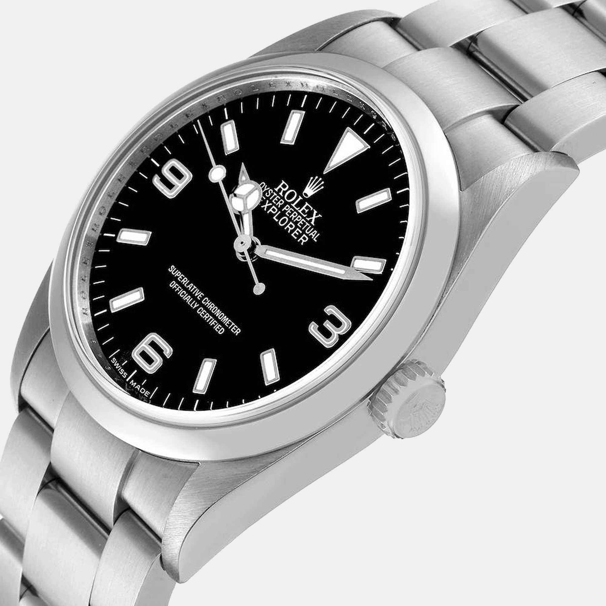 

Rolex Black Stainless Steel Explorer 114270 Men's Wristwatch 36 mm