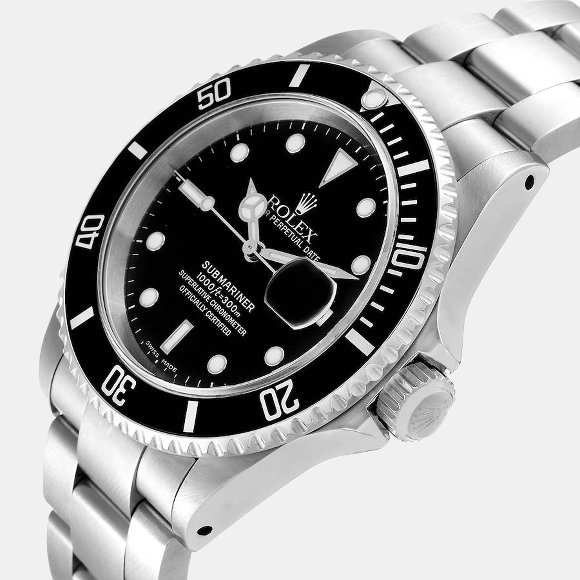 

Rolex Black Stainless Steel Submariner 16610 Men's Wristwatch 40 mm