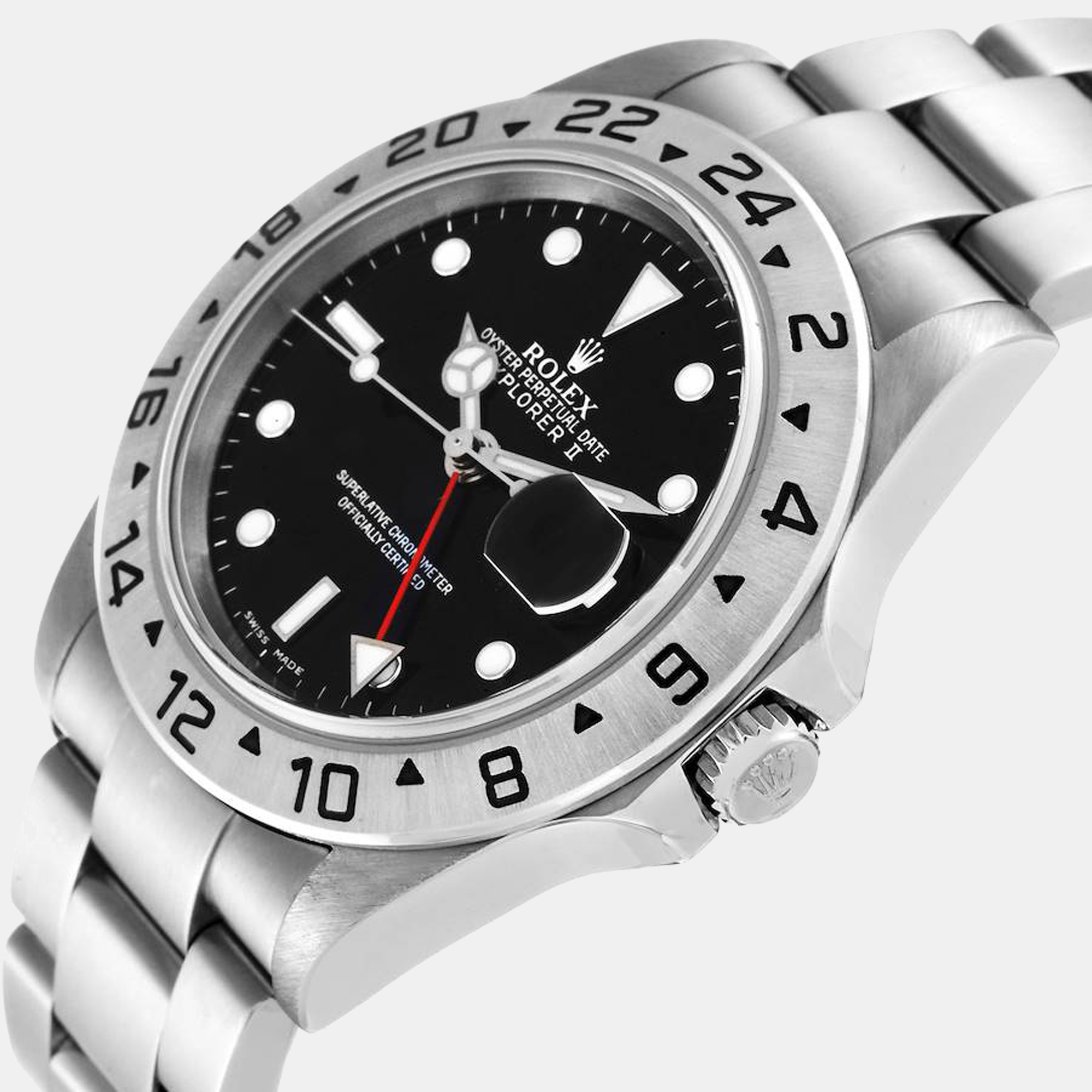 

Rolex Black Stainless Steel Explorer II 16570 Men's Wristwatch 40 mm