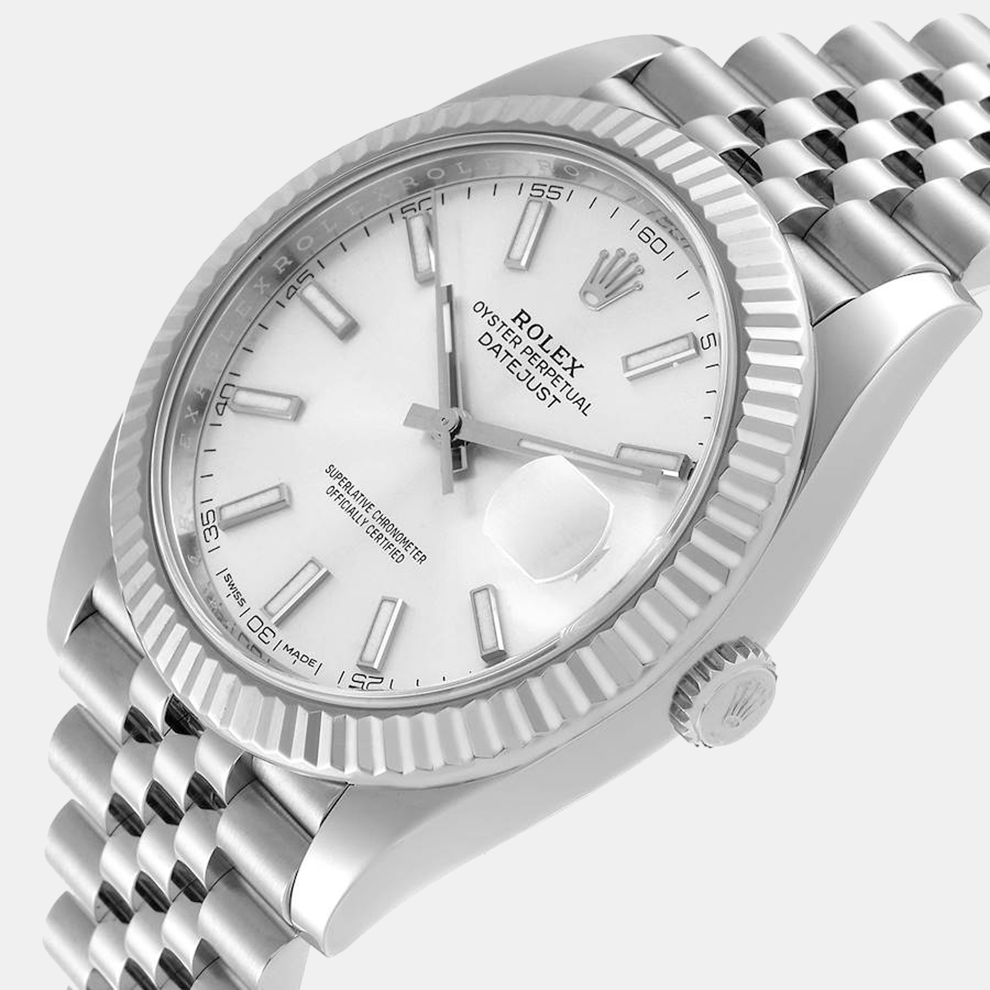 

Rolex Silver Stainless Steel Datejust 126334 Men's Wristwatch 41 mm