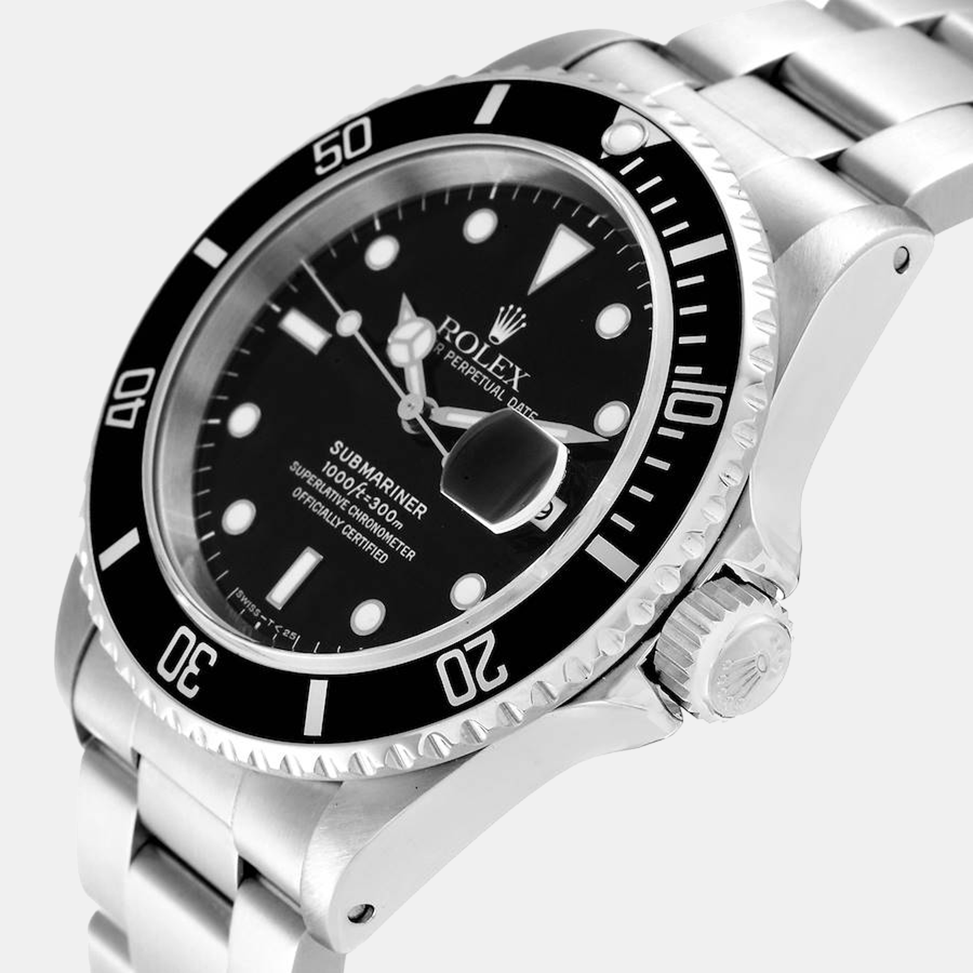 

Rolex Black Stainless Steel Submariner 16610 Men's Wristwatch 40 mm