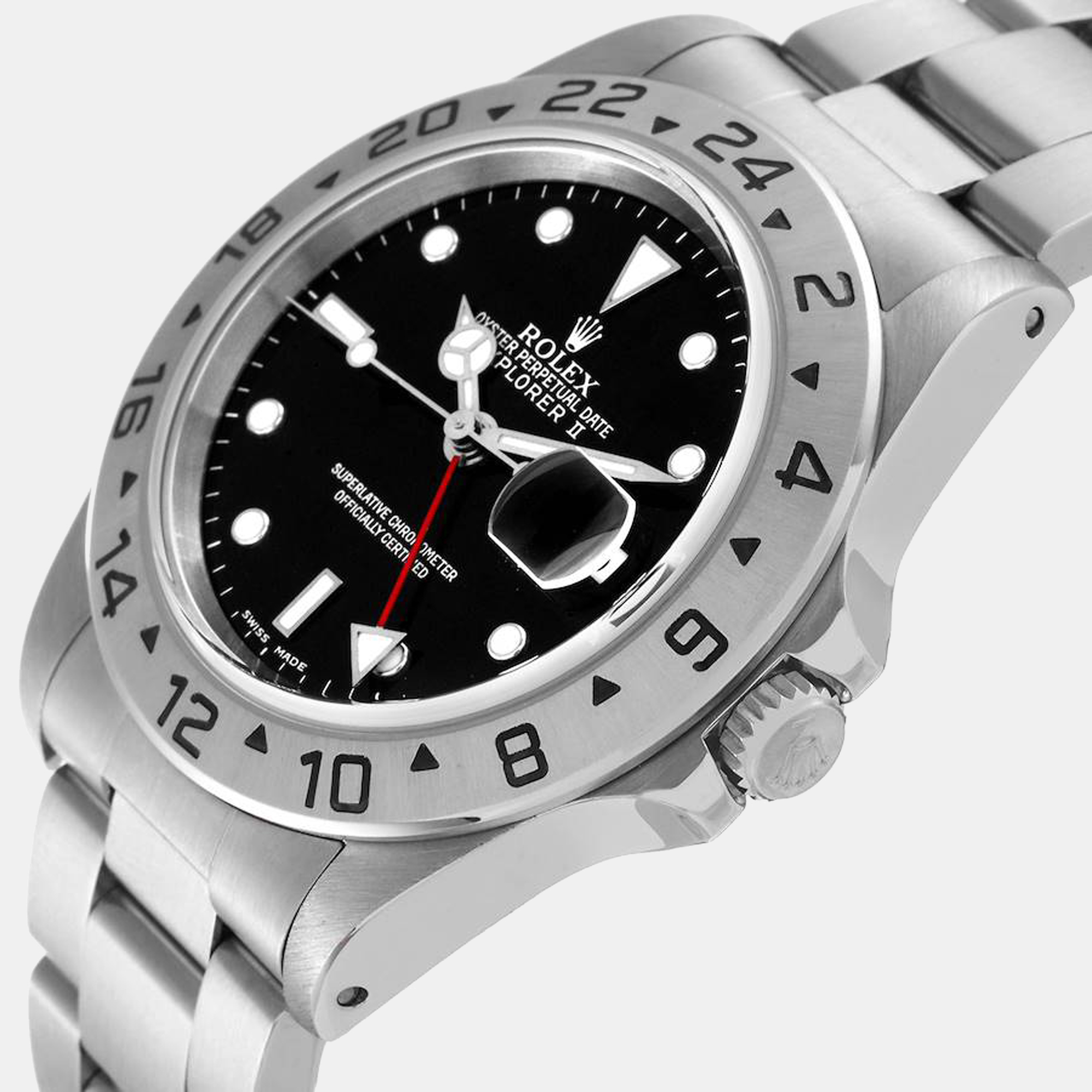 

Rolex Black Stainless Steel Explorer II 16570 Men's Wristwatch 40 mm