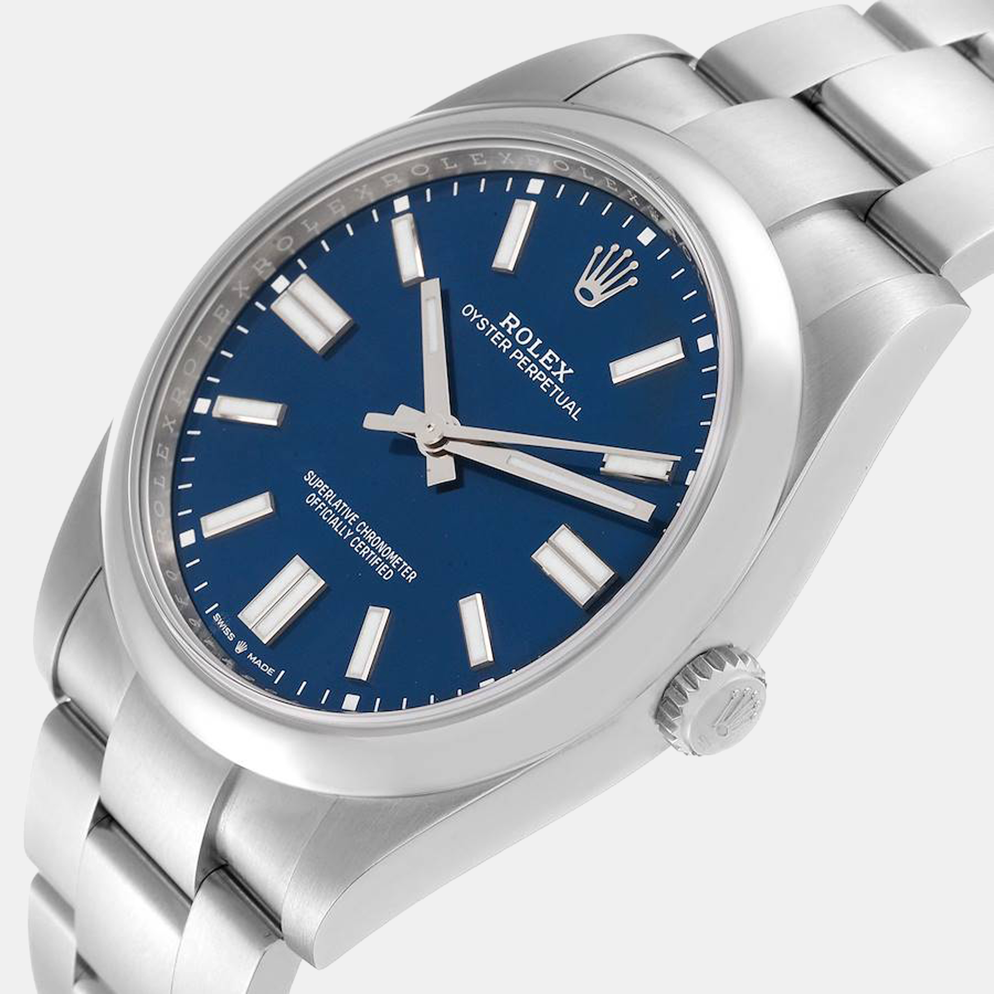 

Rolex Blue Stainless Steel Oyster Perpetual 124300 Men's Wristwatch 41 mm