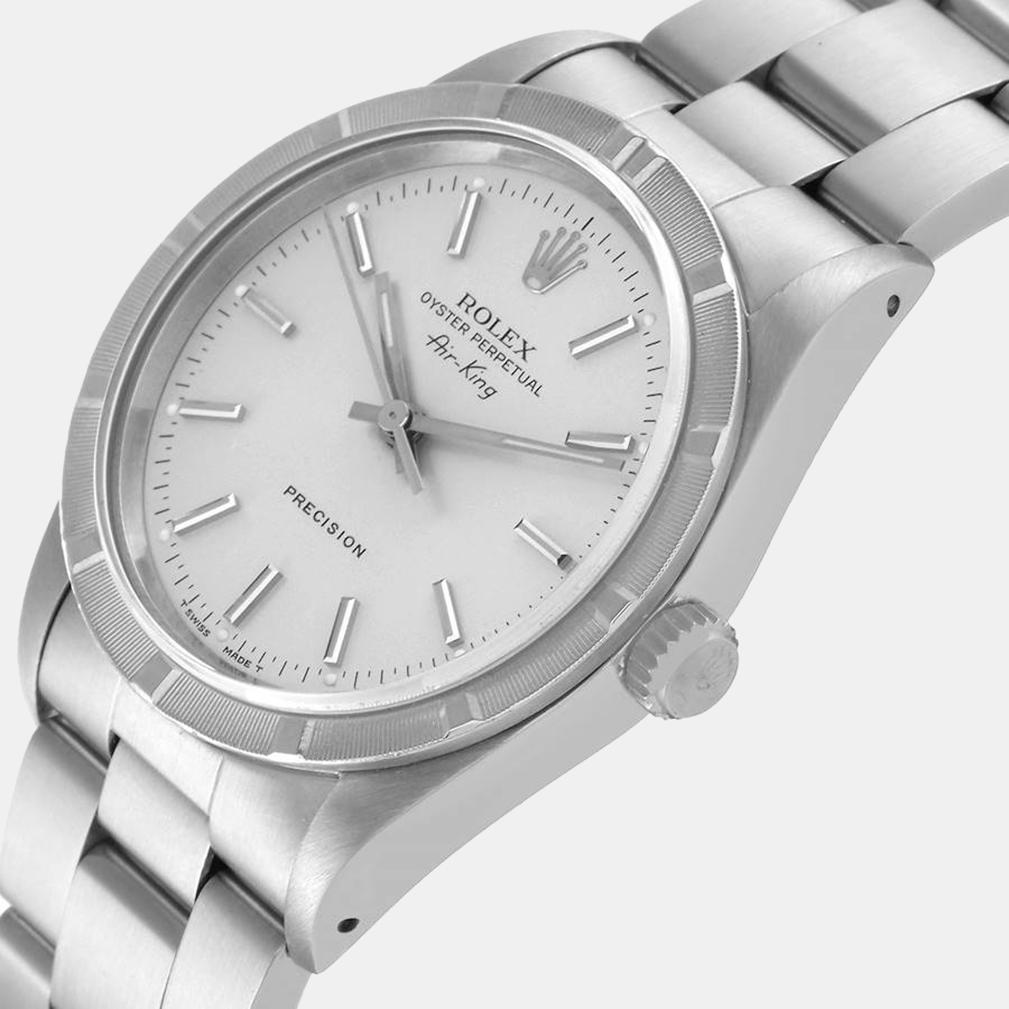 

Rolex Silver Stainless Steel Air-King 14010 Men's Wristwatch 34 mm