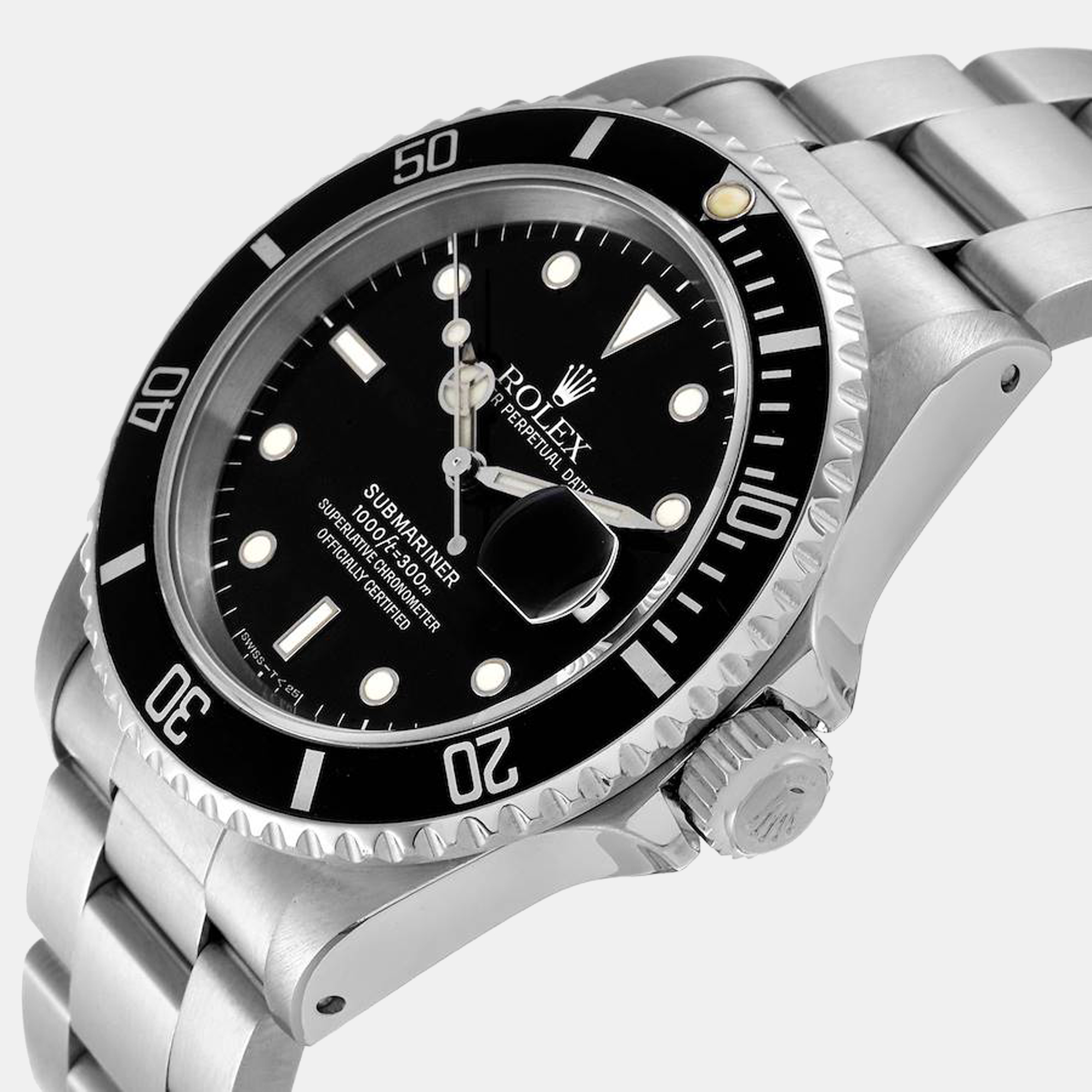 

Rolex Black Stainless Steel Submariner 16610 Men's Wristwatch 40 mm