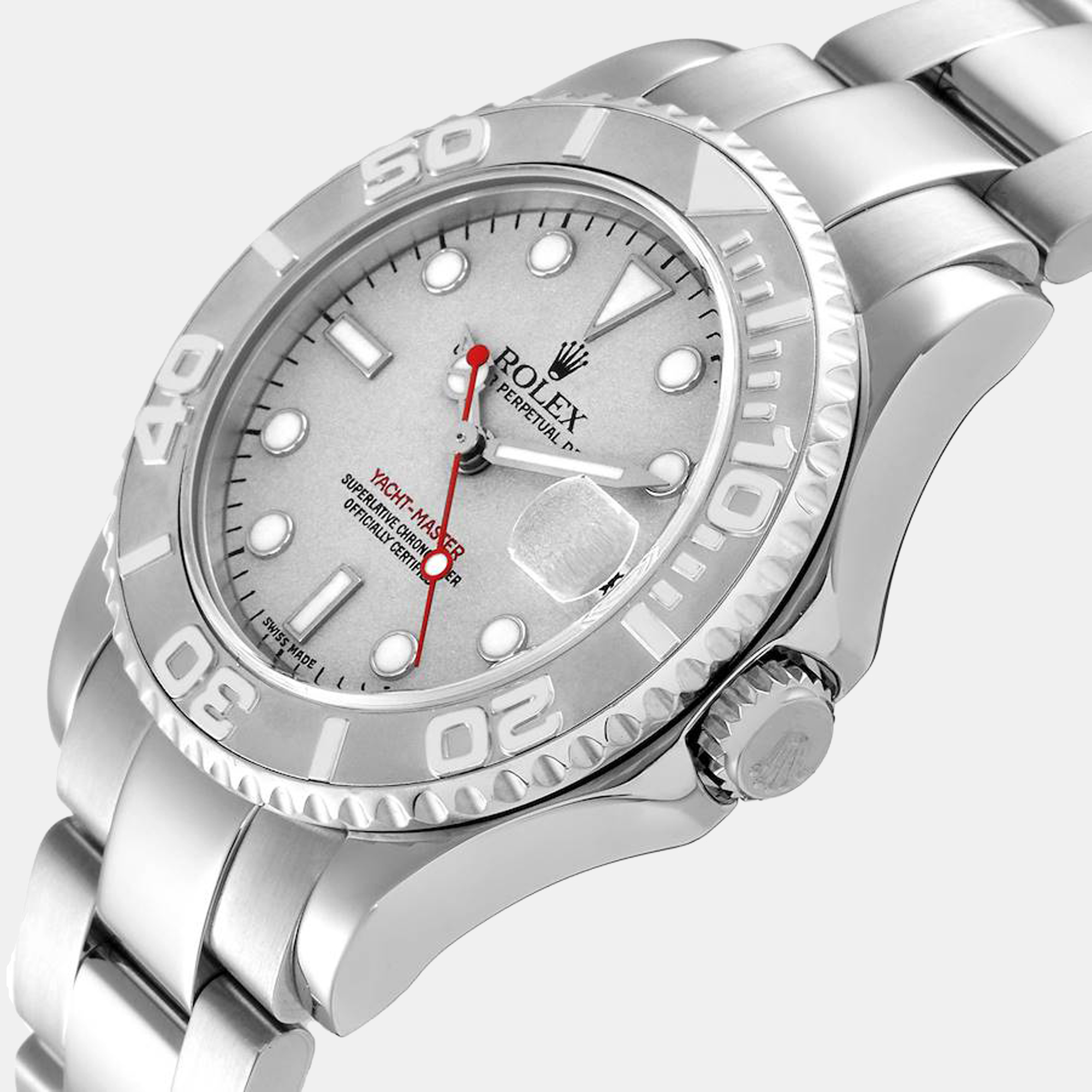 

Rolex Silver Stainless Steel Yacht-Master 168622 Men's Wristwatch 35 mm