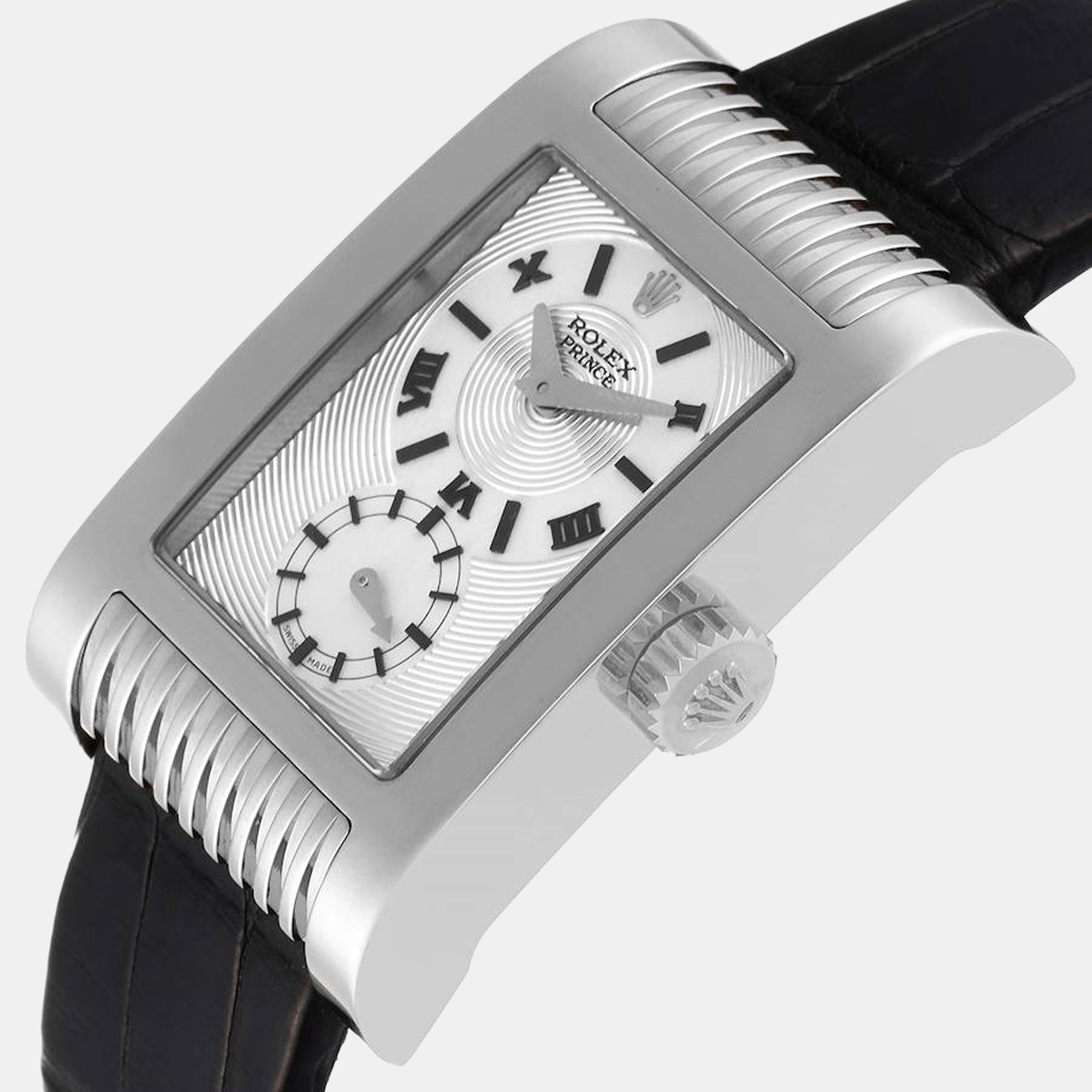 

Rolex Silver 18K White Gold Cellini 5441 Men's Wristwatch 47 mm