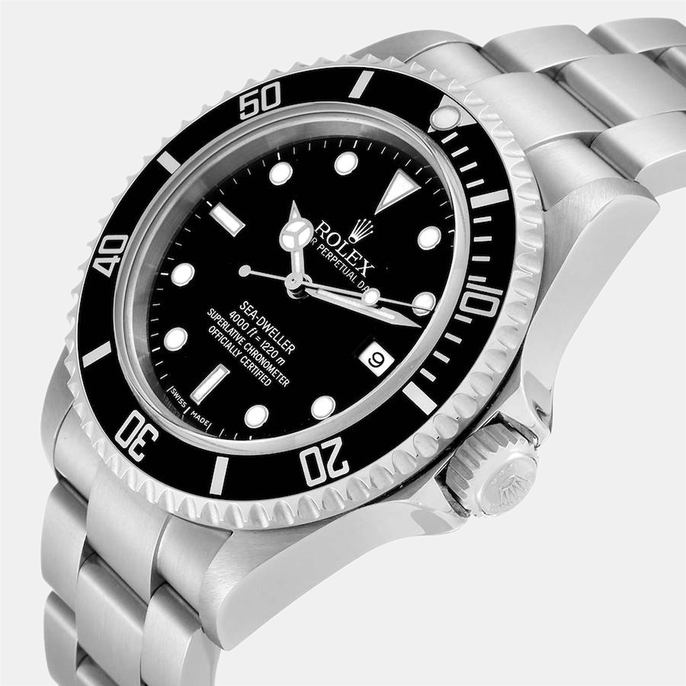 

Rolex Black Stainless Steel Sea-Dweller 16600 Men's Wristwatch 40 mm