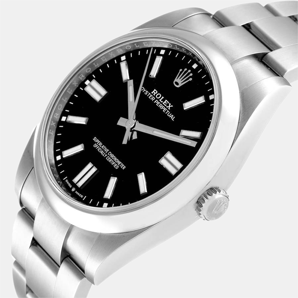 

Rolex Black Stainless Steel Oyster Perpetual 124300 Men's Wristwatch 41 mm