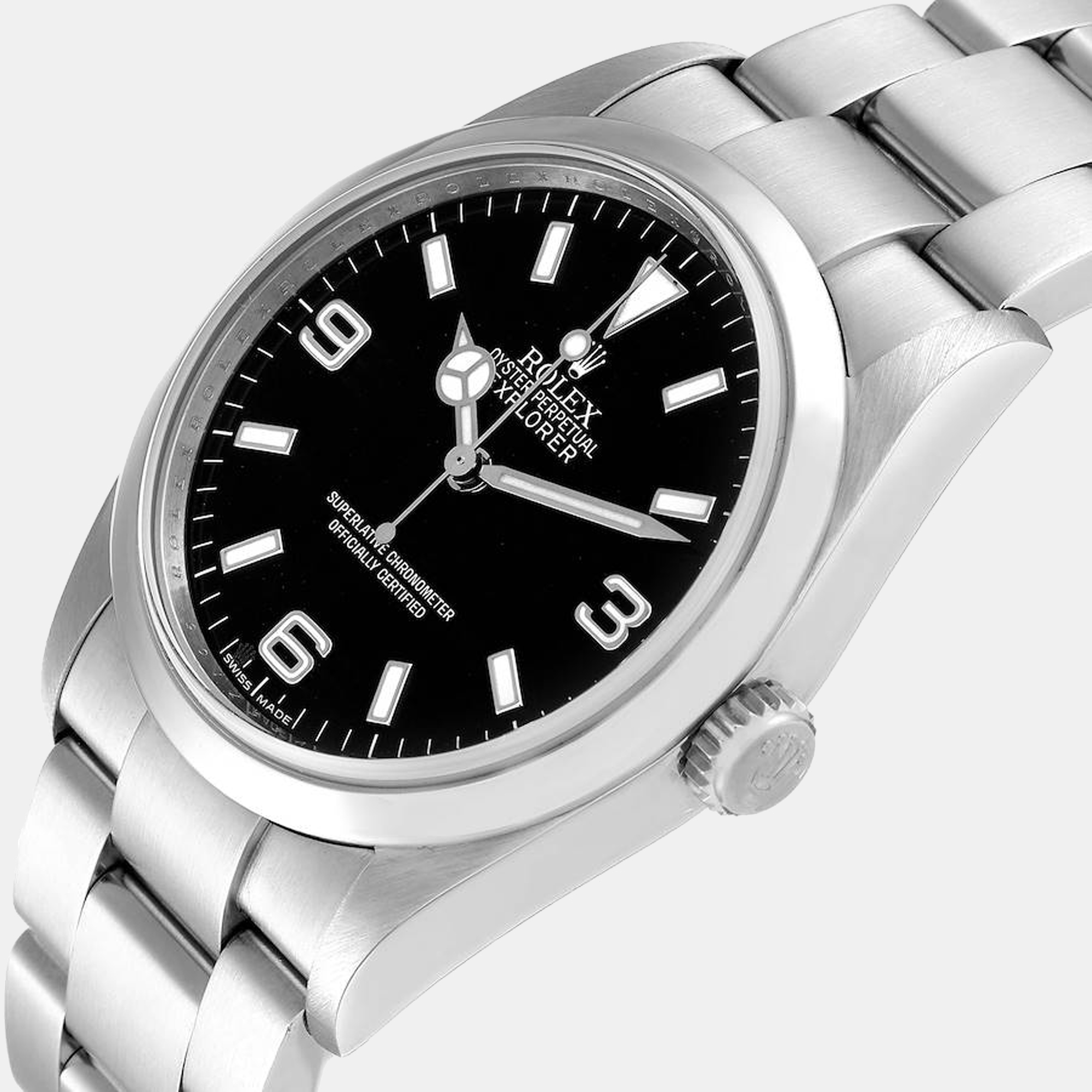 

Rolex Black Stainless Steel Explorer 114270 Men's Wristwatch 36 mm