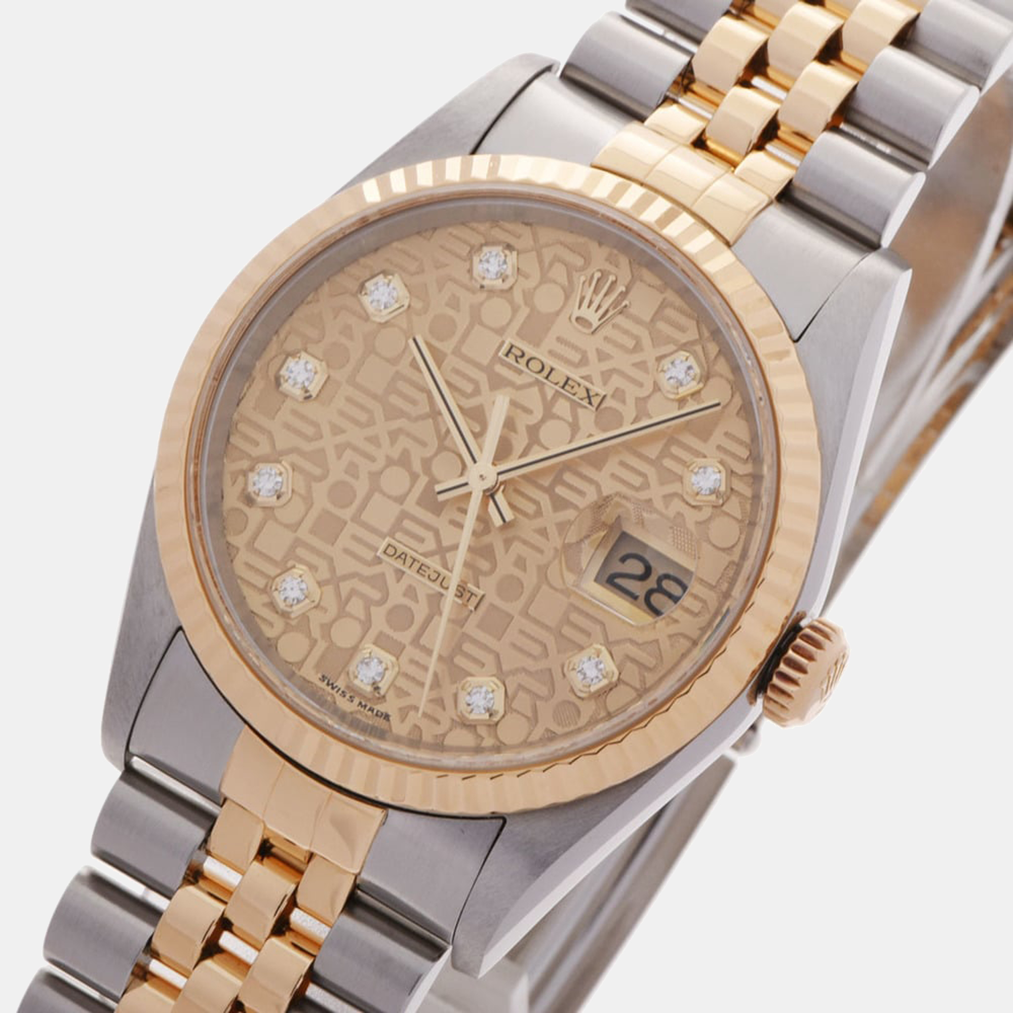 

Rolex 18K Yellow Gold, Stainless Steel and Diamond Datejust 16233G Automatic Men's Wristwatch