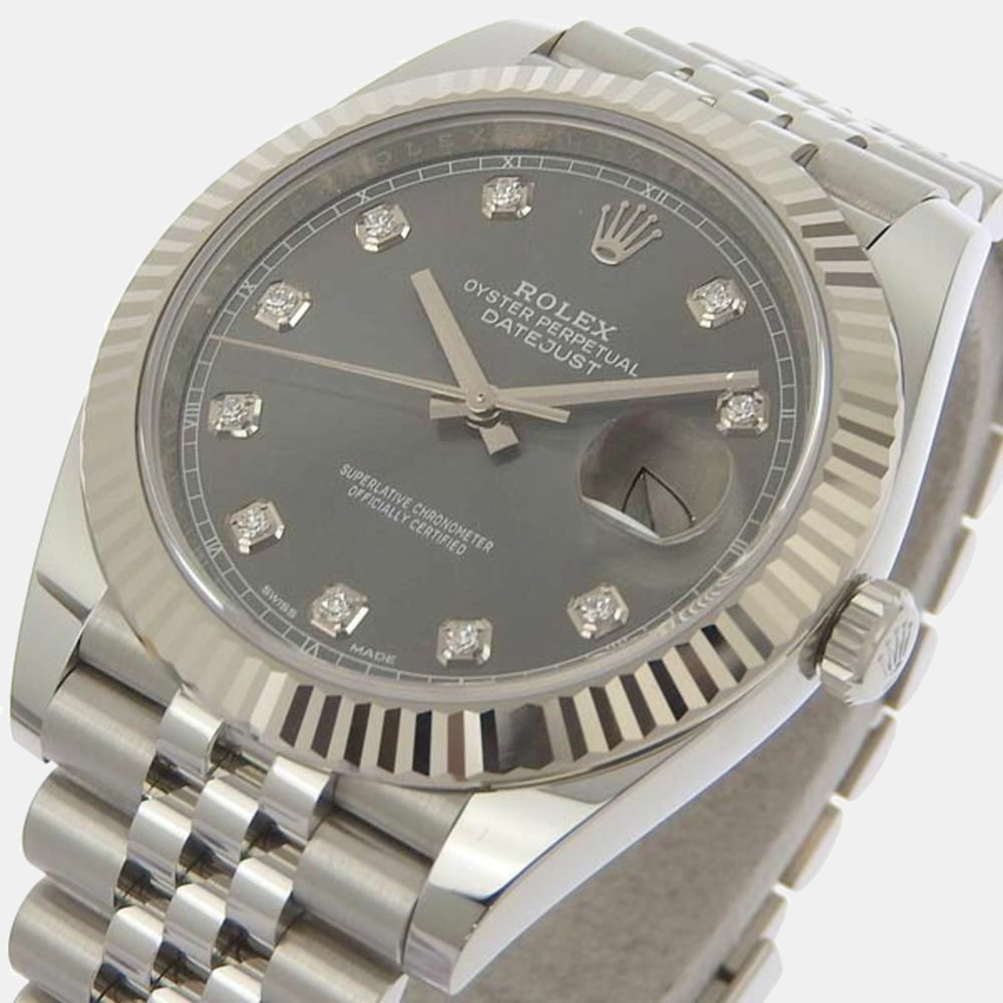 

Rolex Grey 18K White Gold and Stainless Steel Datejust 126334G Automatic Men's Wristwatch