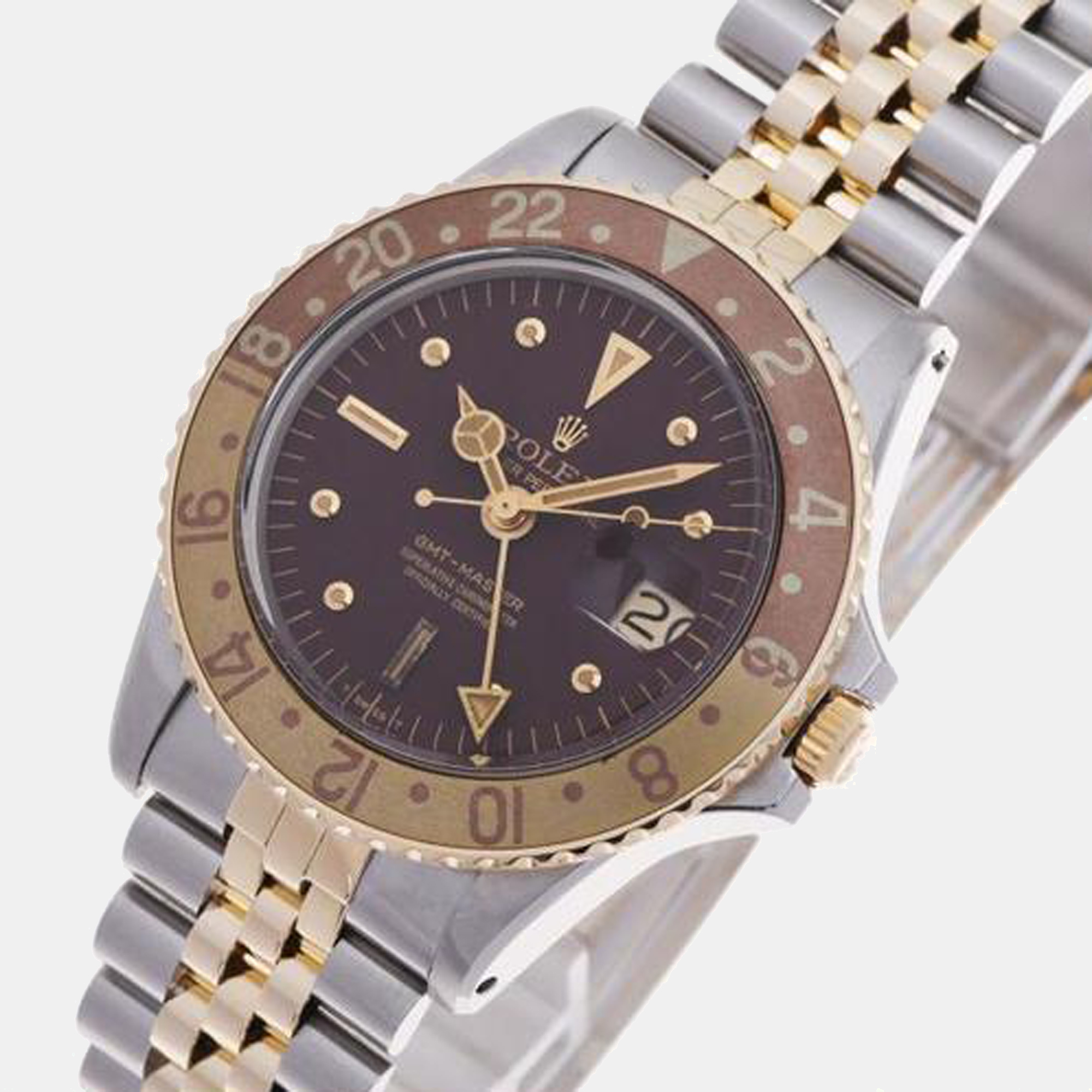 

Rolex Brown 18K Yellow Gold and Stainless Steel GMT-Master 1675/3 Automatic Men's Wristwatch