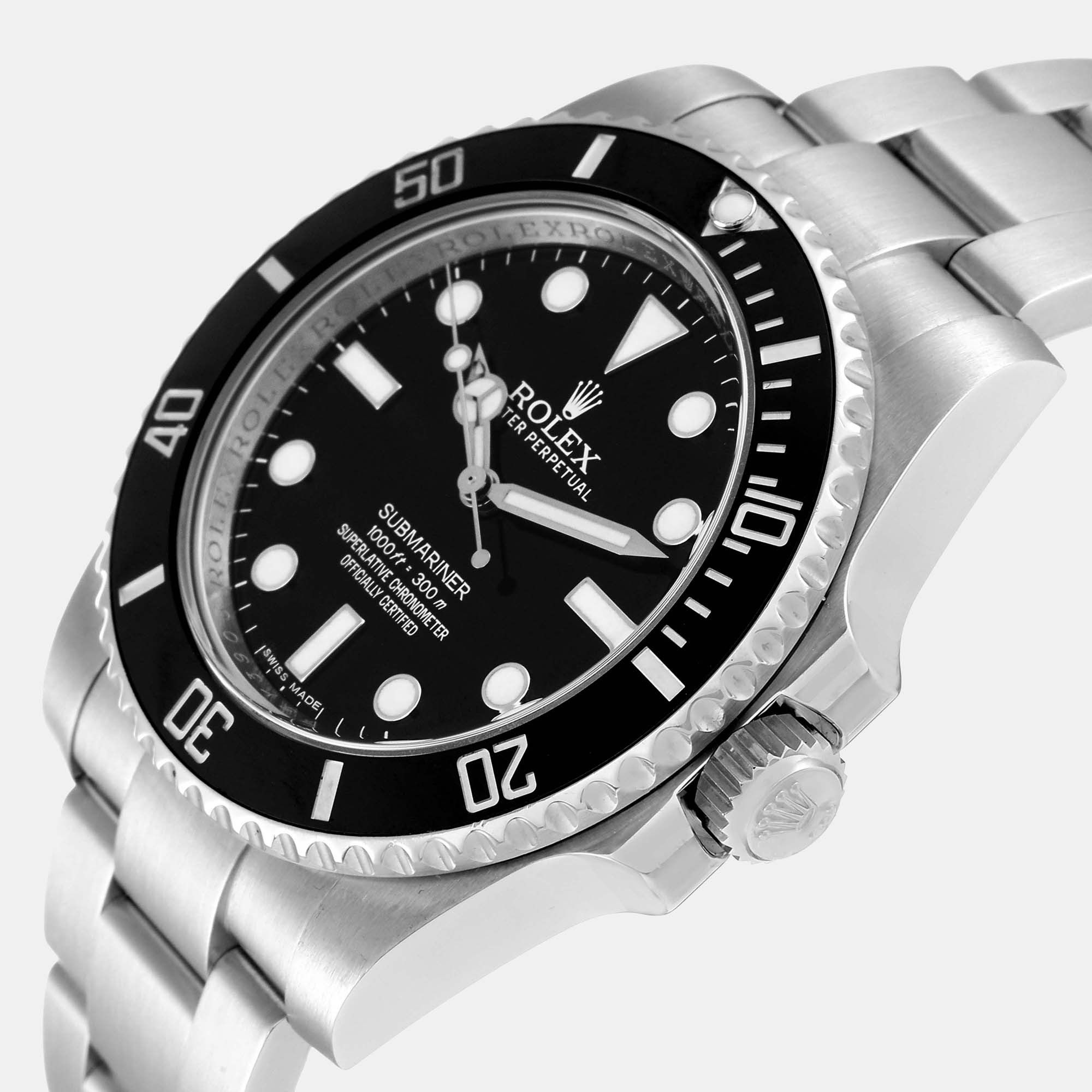 

Rolex Black Stainless Steel Submariner 114060 Men's Wristwatch 40 mm