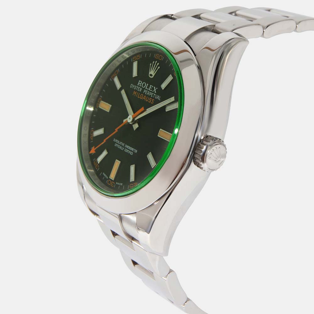 

Rolex Black Stainless Steel Milgauss 116400GV Men's Wristwatch 40 mm