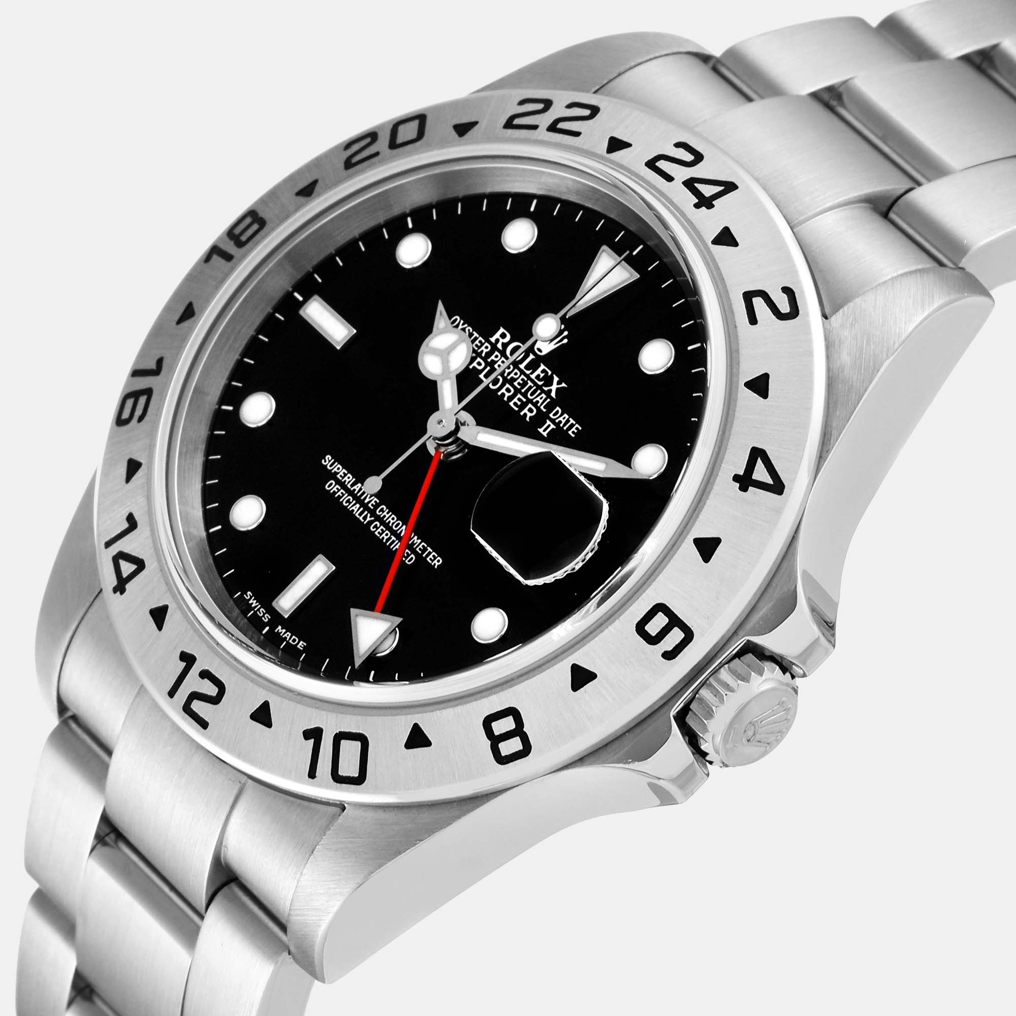 

Rolex Black Stainless Steel Explorer II 16570 Men's Wristwatch 40 mm