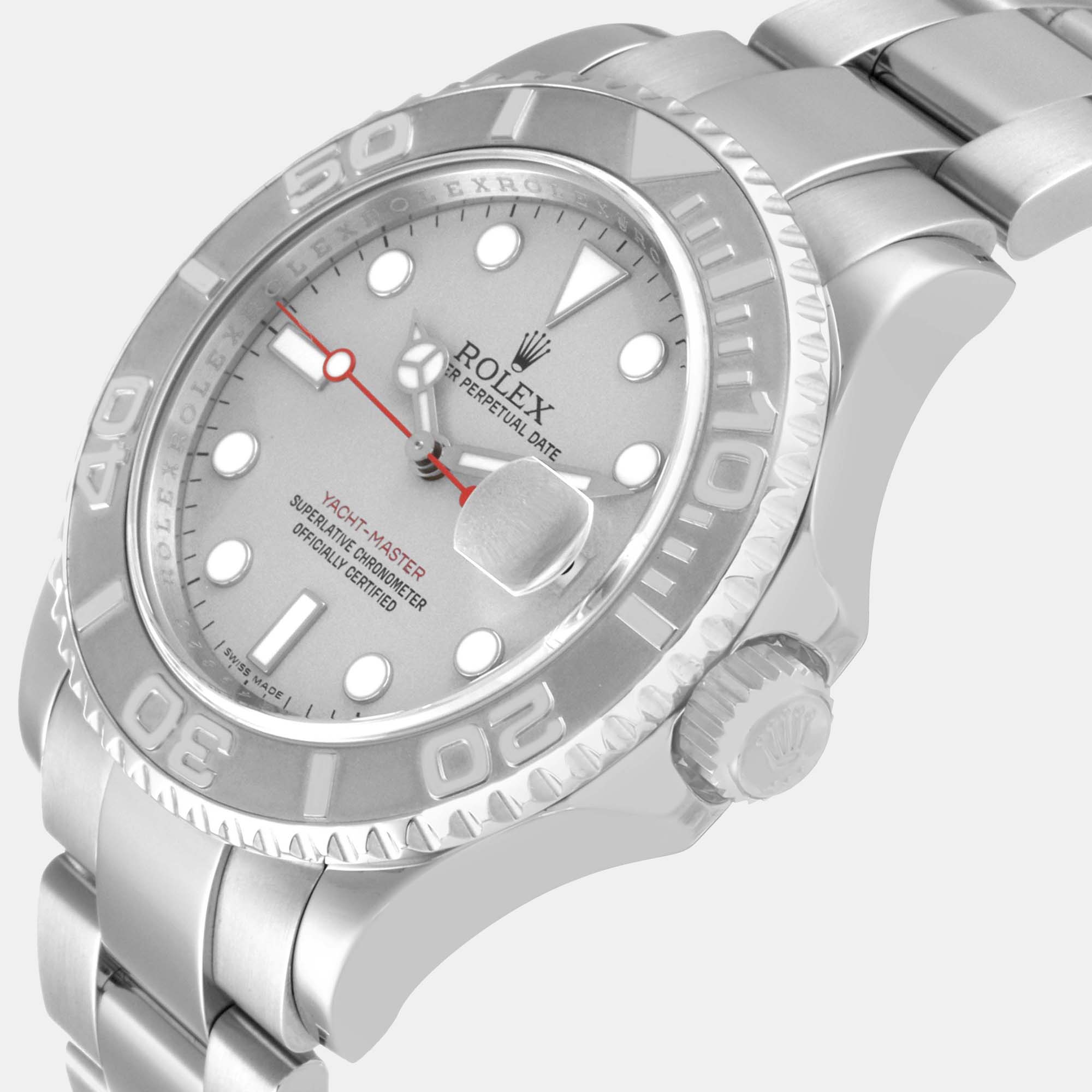

Rolex Silver Stainless Steel Yacht-Master 16622 Men's Wristwatch 40 mm