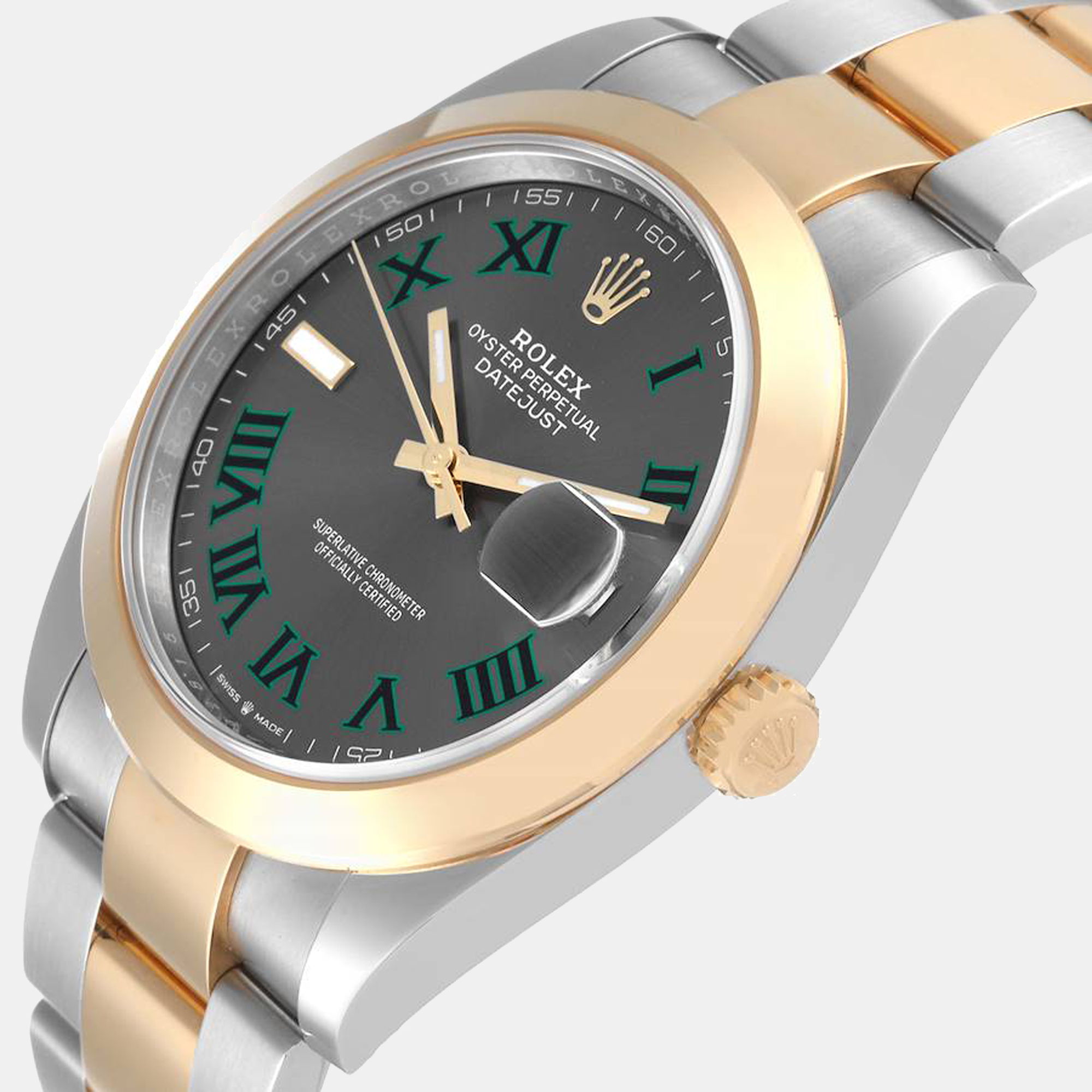 

Rolex Datejust 41 Steel Yellow Gold Wimbledon Dial Men's Watch 126303, Grey