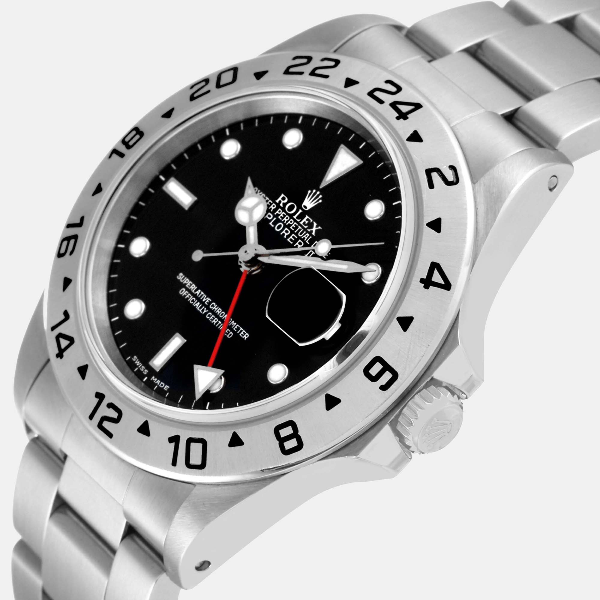 

Rolex Black Stainless Steel Explorer II 16570 Men's Wristwatch 40 mm