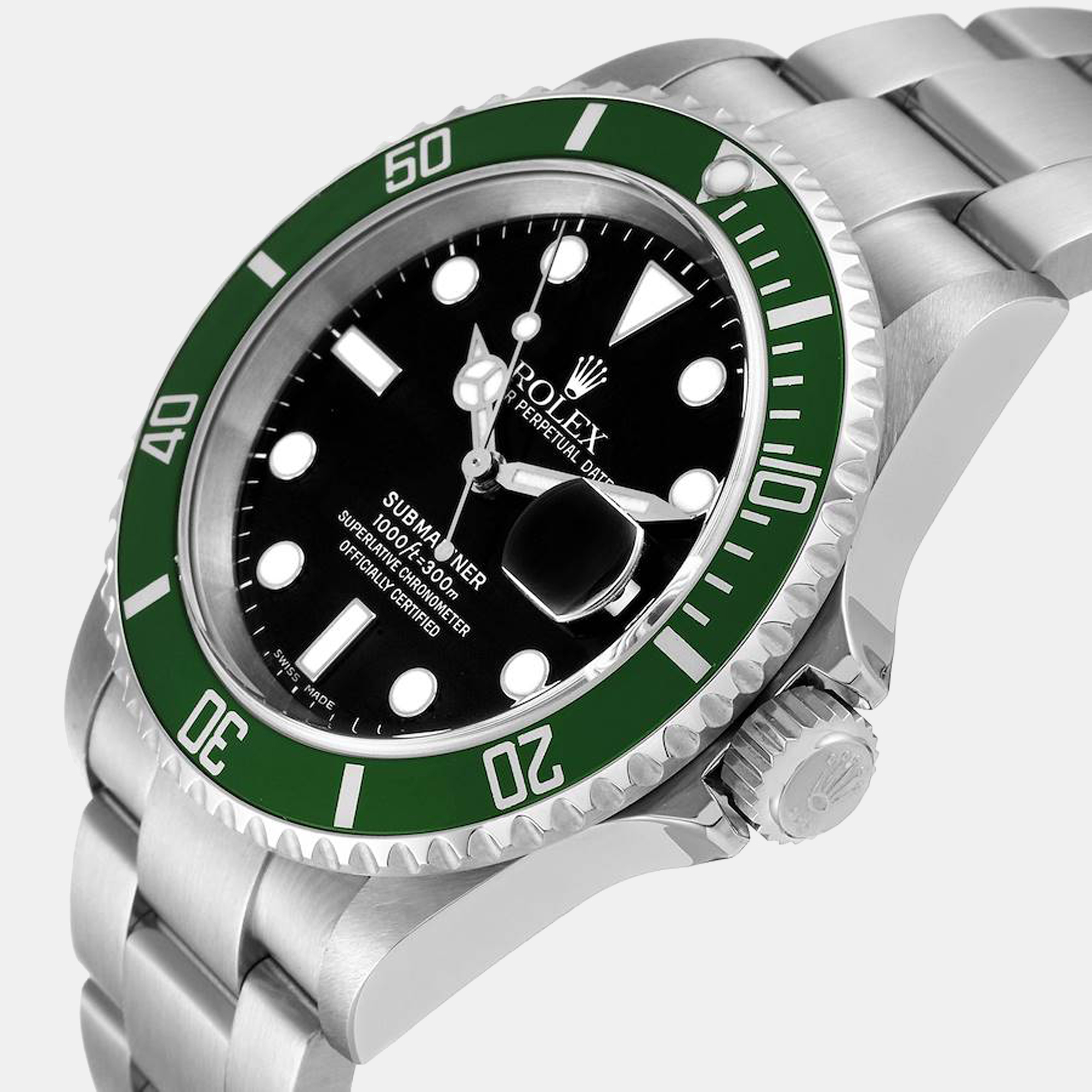 

Rolex Submariner Kermit Green 50th Anniversary Men's Watch 16610LV, Black