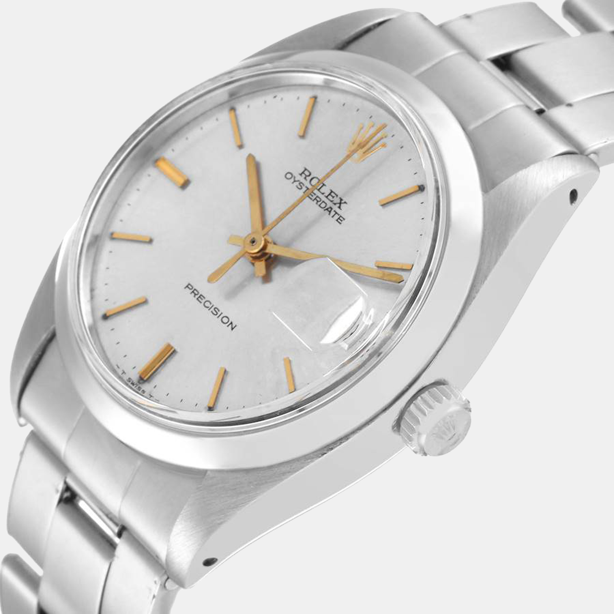 

Rolex Silver Stainless Steel Oysterdate 6694 Men's Wristwatch 35 mm