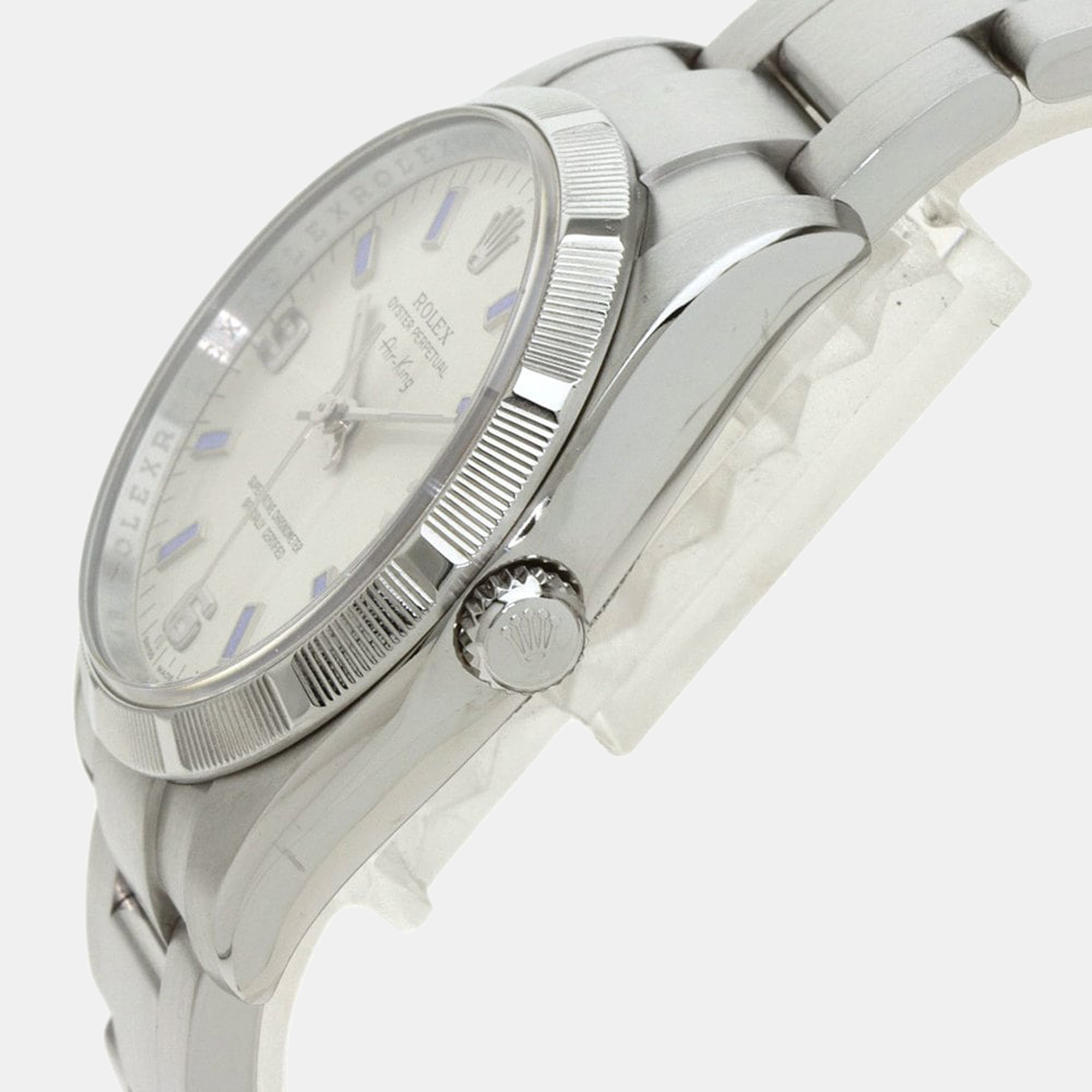 

Rolex Silver Stainless Steel Air-King 114210 Men's Wristwatch 34 mm