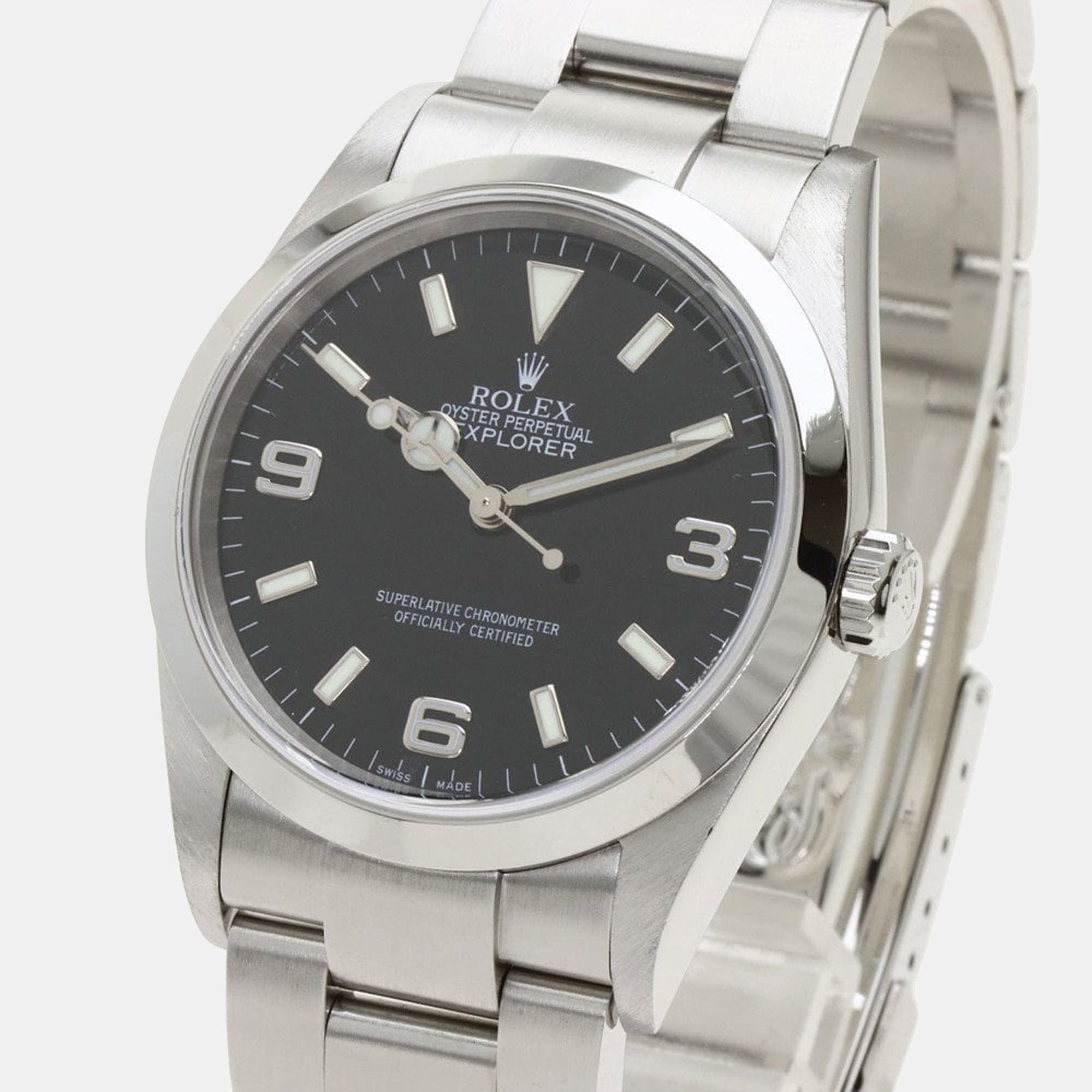 

Rolex Black Stainless Steel Explorer 114270 Men's Wristwatch 36 mm