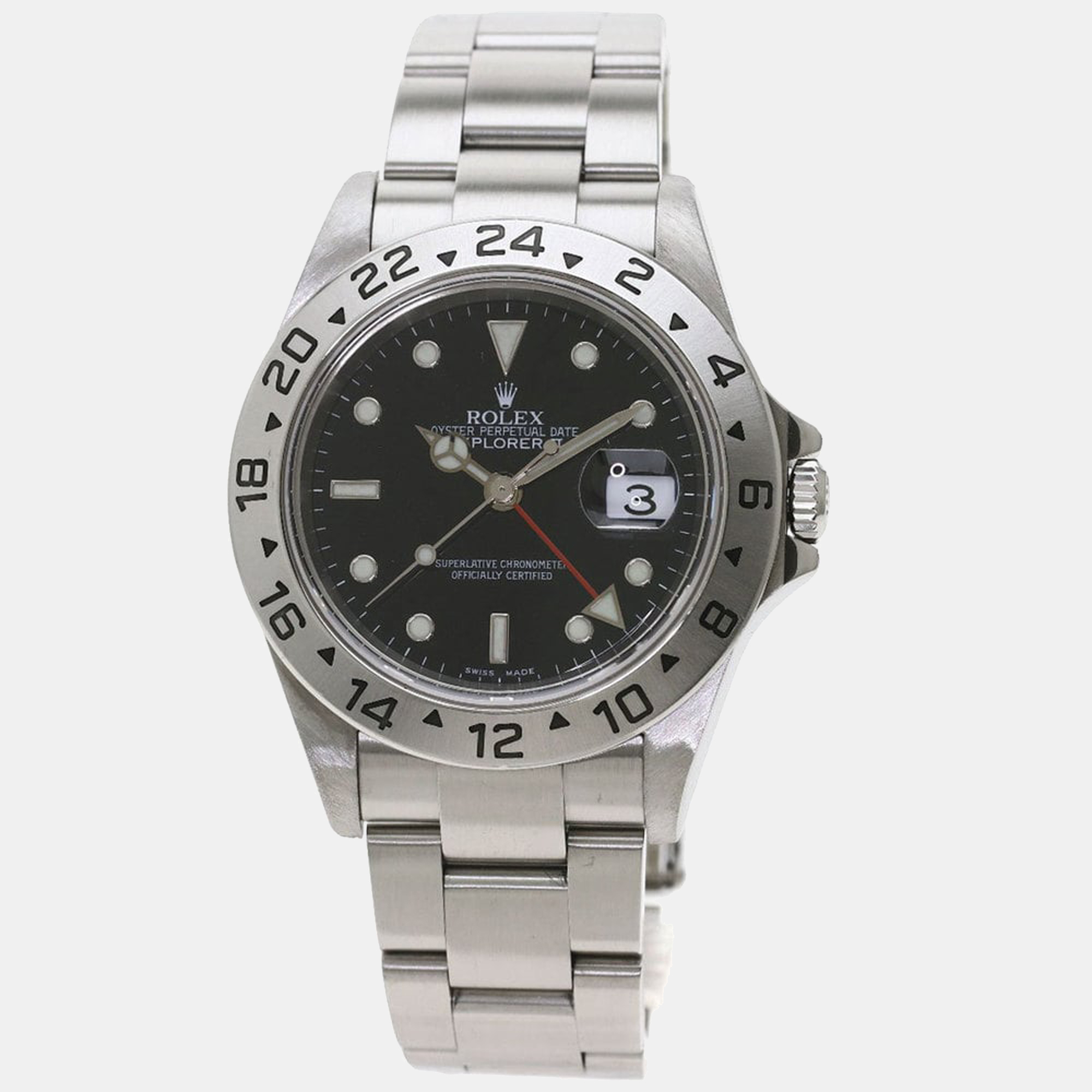 Pre-owned Rolex Black Stainless Steel Explorer Ii 16570t Men's Wristwatch 40 Mm