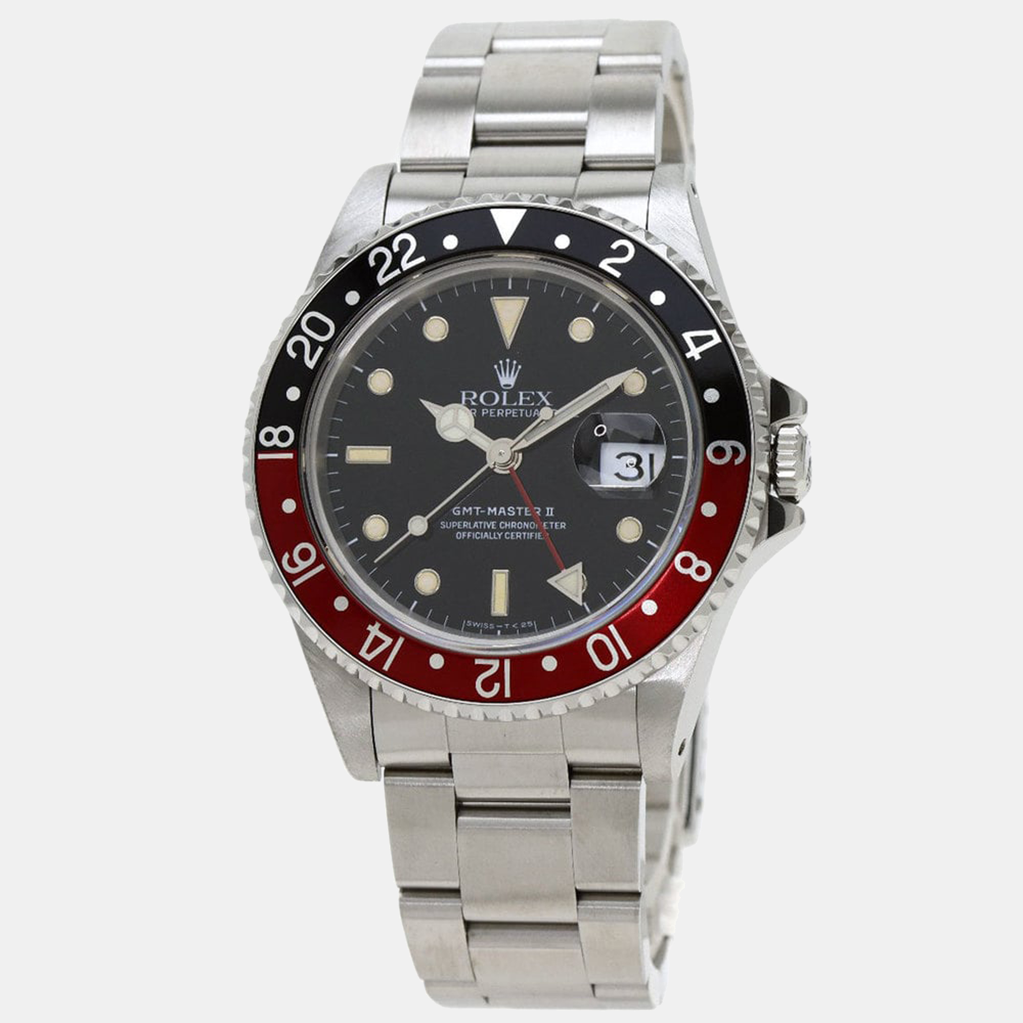 Pre-owned Rolex Black Stainless Steel Gmt-master Coke 16710 Men's Wristwatch 40 Mm