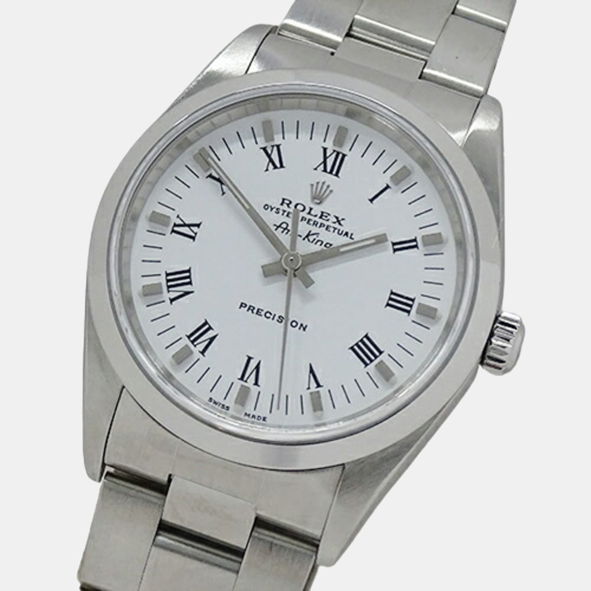 

Rolex White Stainless Steel Air-King 14000 Men's Wristwatch 34 mm