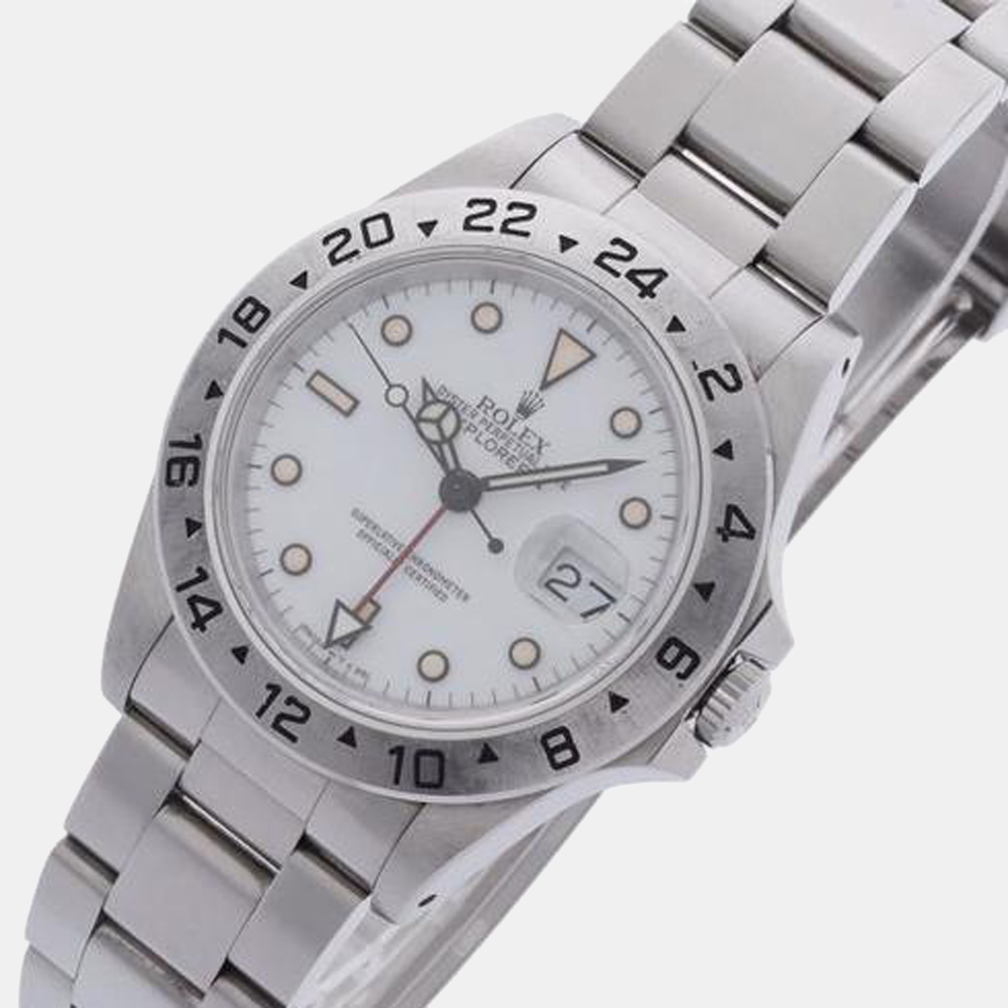 

Rolex White Stainless Steel Explorer II 16570 Men's Wristwatch 40 mm