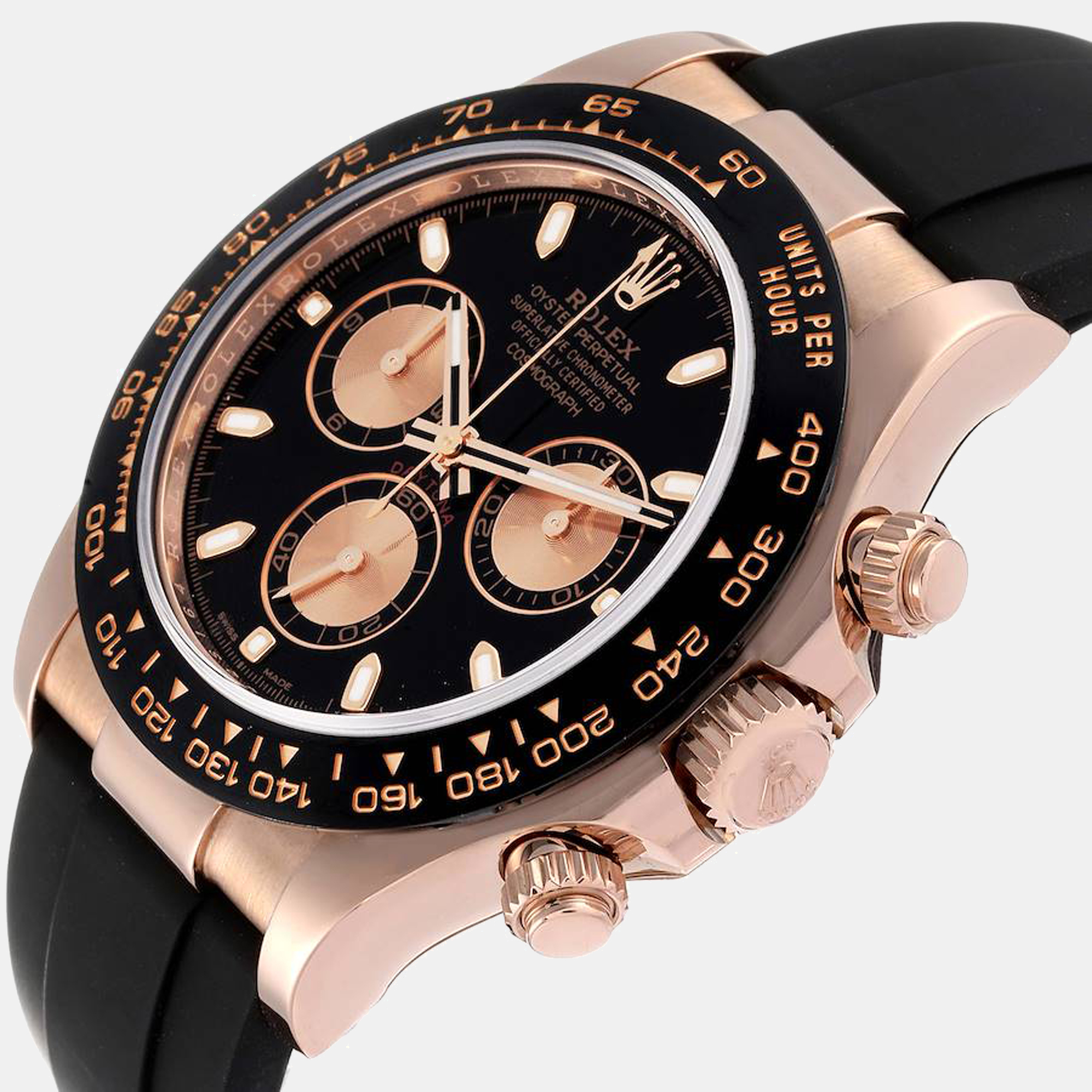 

Rolex Cosmograph Daytona Rose Gold Everose Men's Watch 116515, Black