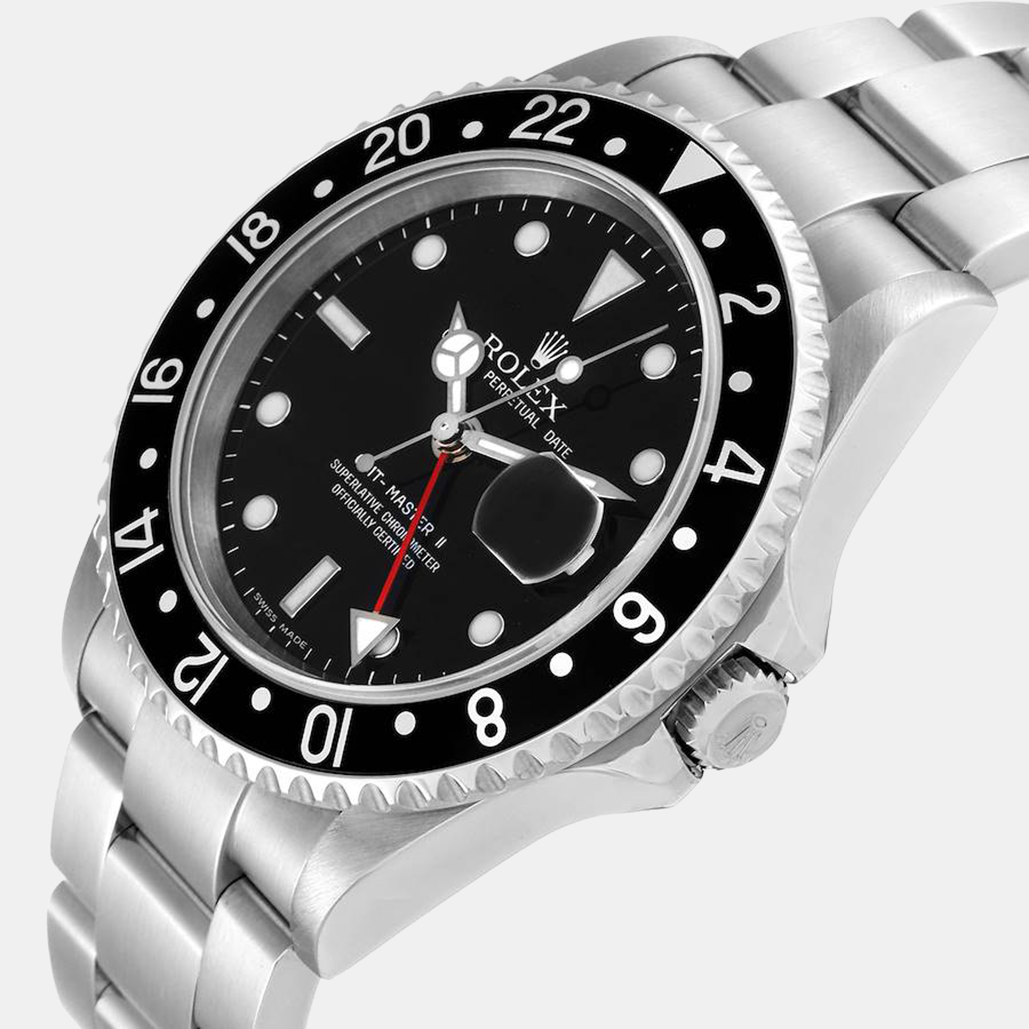 

Rolex GMT Master II Black Bezel Error Dial Steel Men's Watch 16710