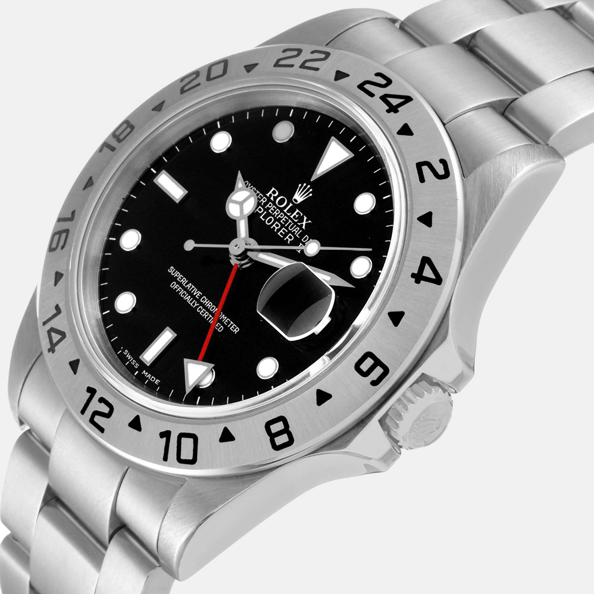 

Rolex Black Stainless Steel Explorer II 16570 Men's Wristwatch 40 mm