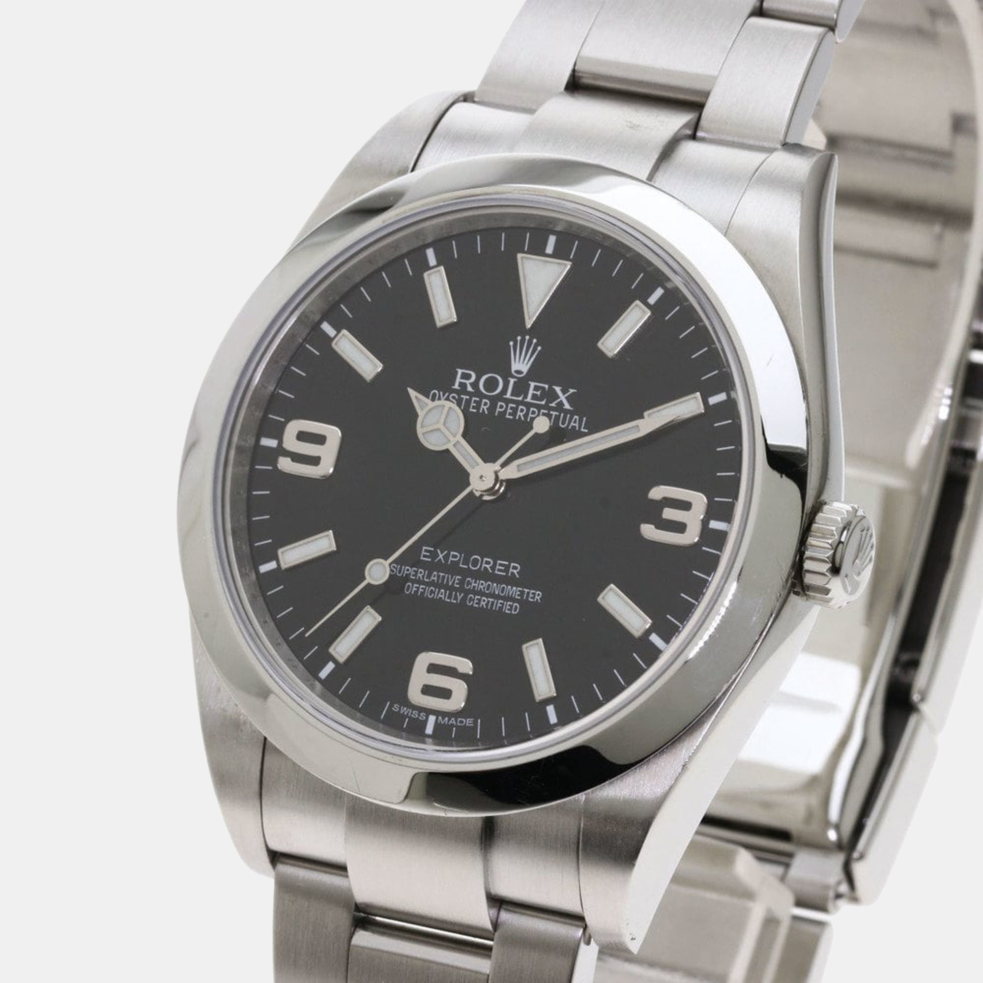 

Rolex Black Stainless Steel Explorer 214270 Men's Wristwatch 39 mm