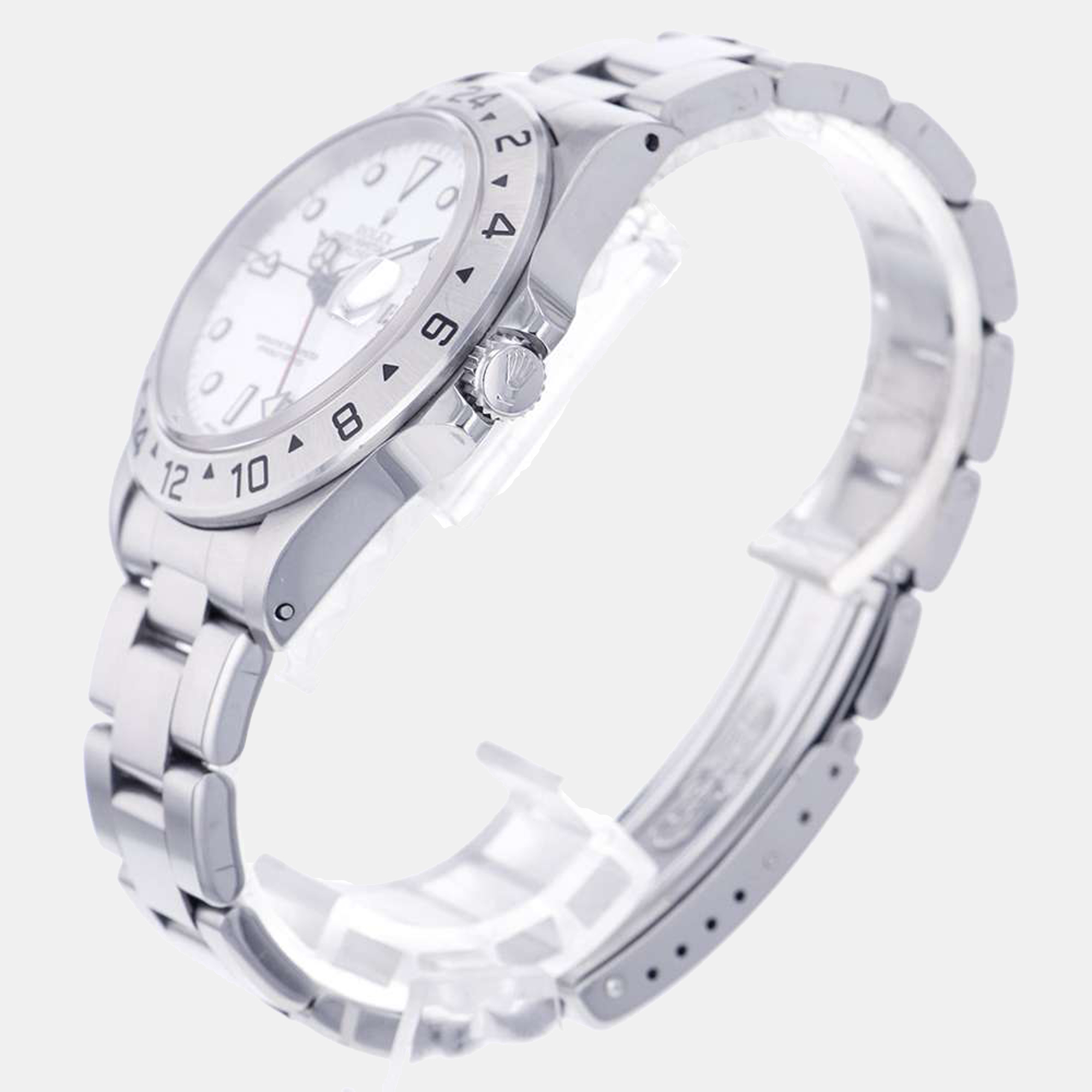 

Rolex White Stainless Steel Explorer II 16570 Men's Wristwatch 40 mm