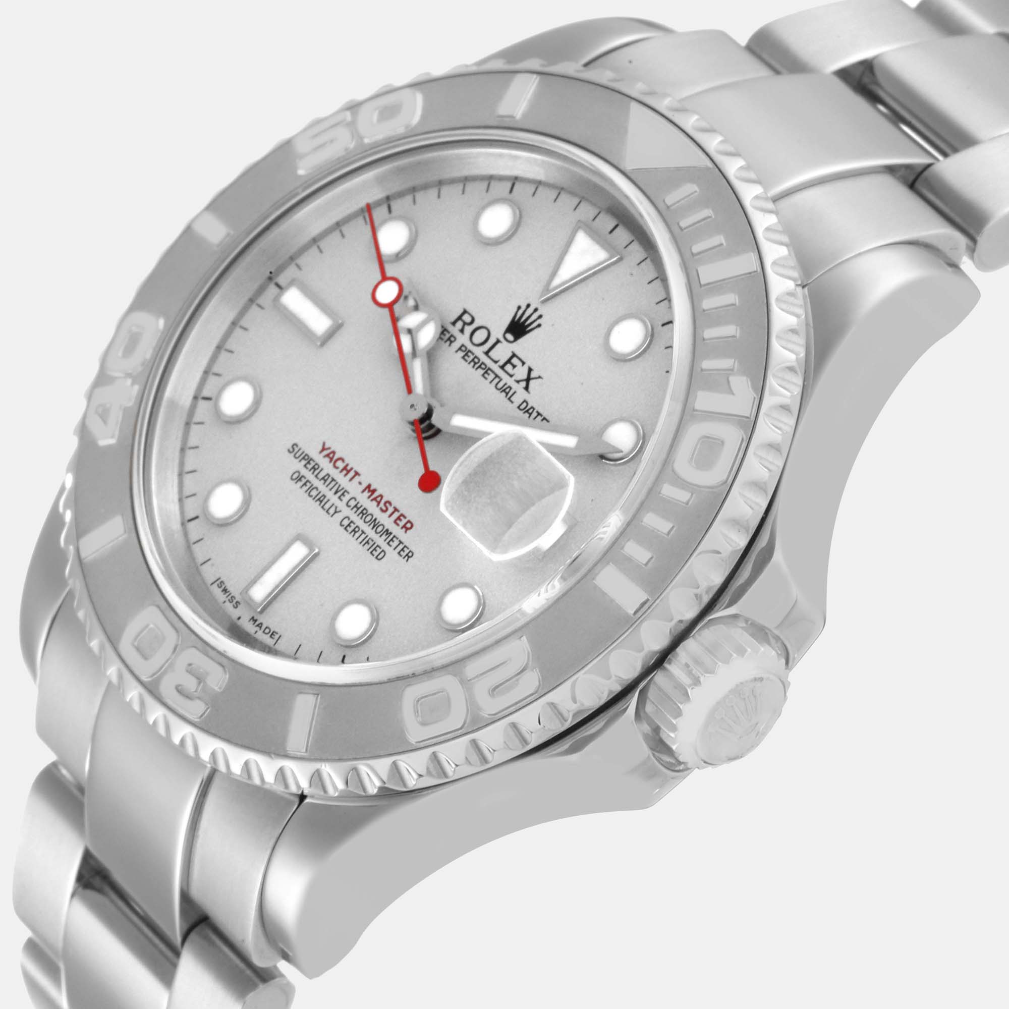 

Rolex Silver Stainless Steel Yacht-Master 16622 Men's Wristwatch 40 mm