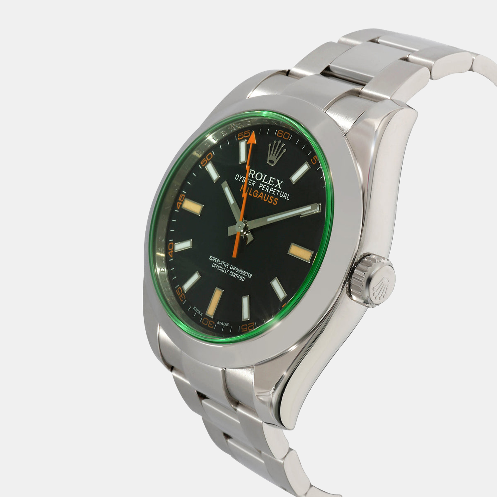 

Rolex Black Stainless Steel Milgauss 116400GV Men's Wristwatch 40 mm