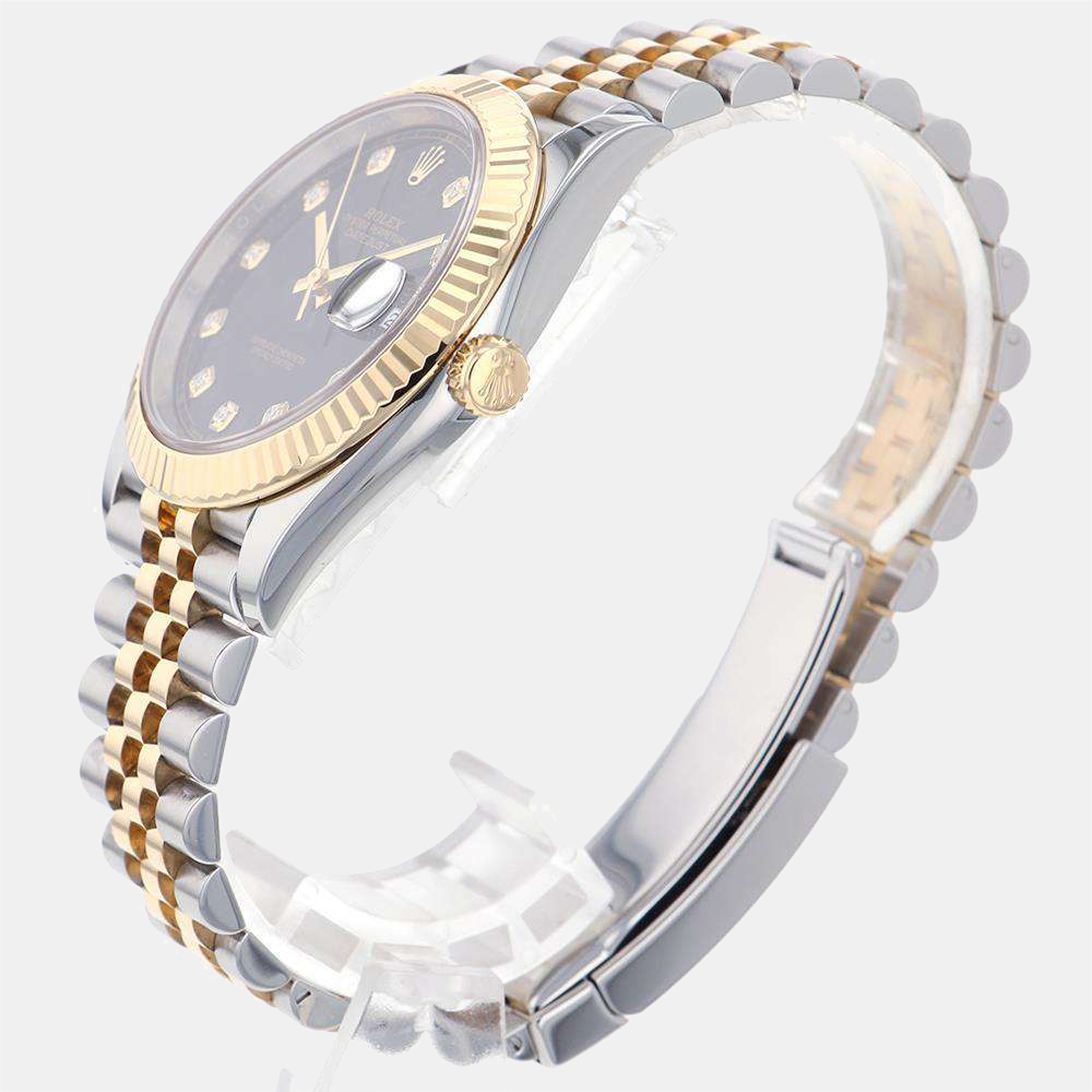 

Rolex Black Diamonds 18K Yellow Gold And Stainless Steel Datejust 126333G Men's Wristwatch 41 mm