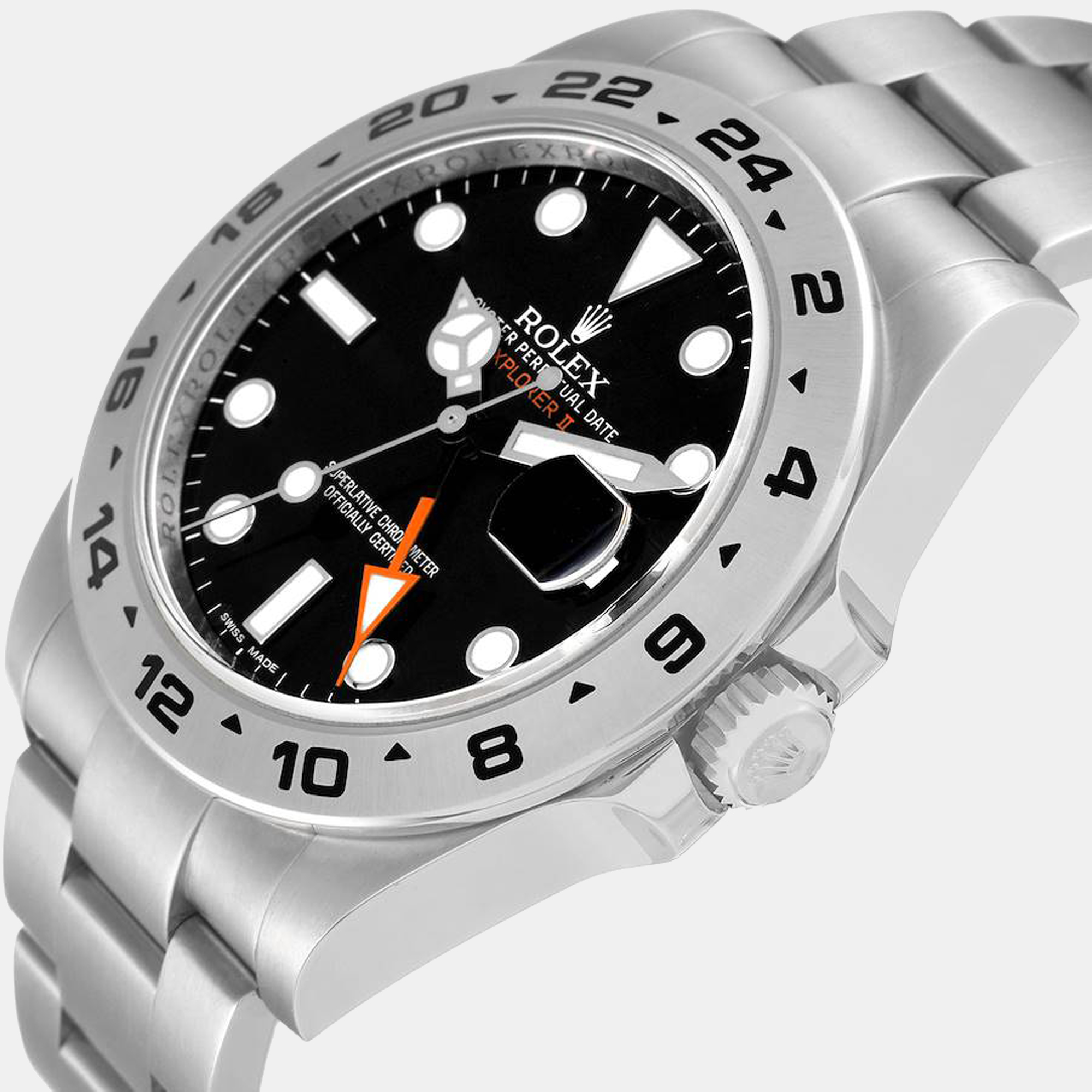 

Rolex Explorer II 42 Black Dial Orange Hand Steel Men's Watch 216570